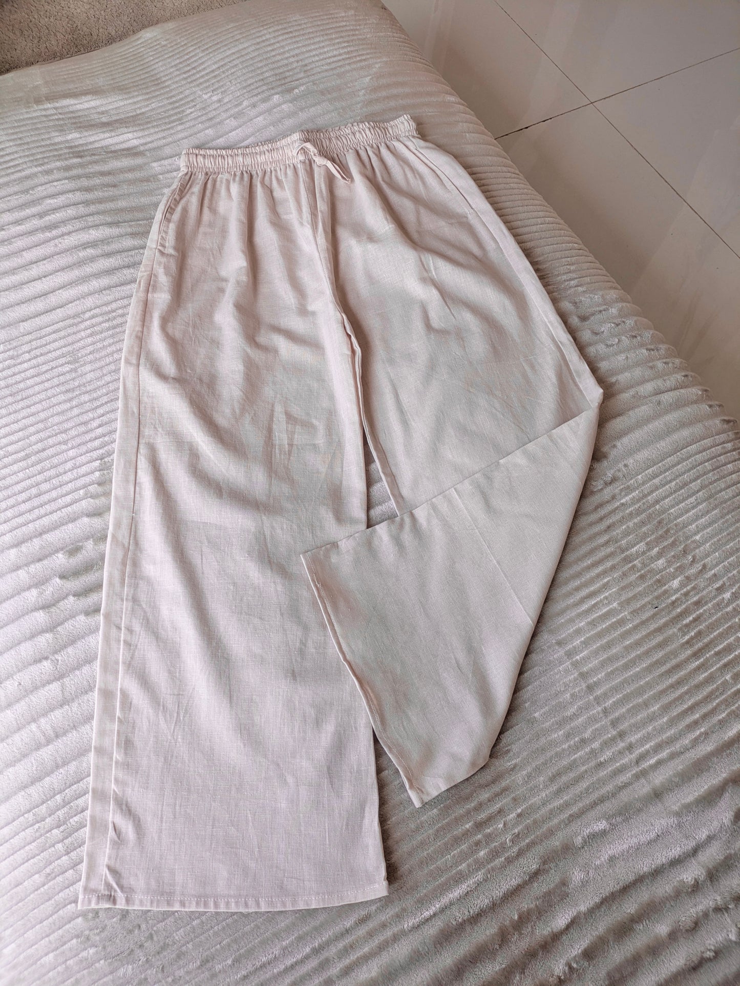 Pinkish Beige Linen Pant