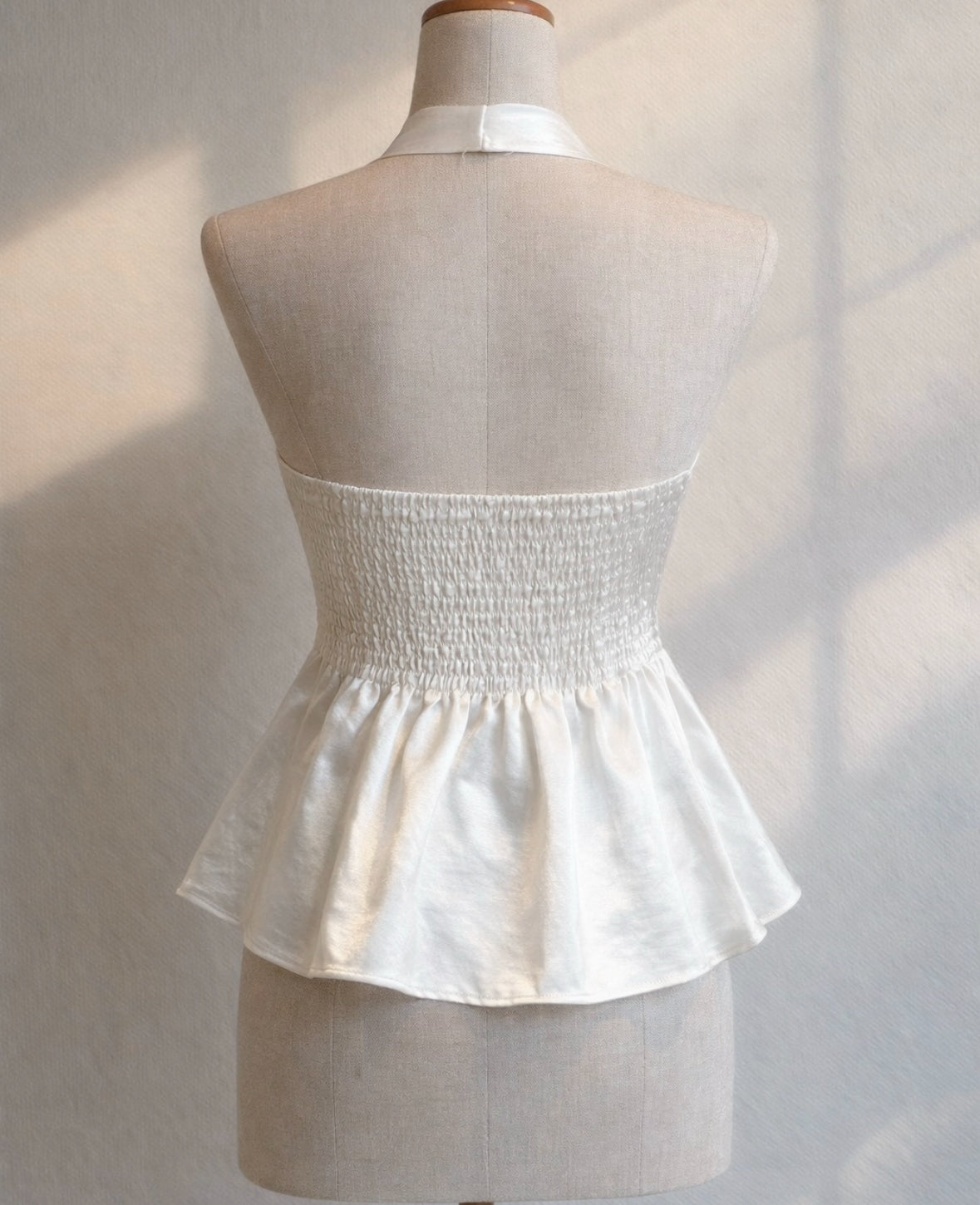 White Satin Halter Neck Top