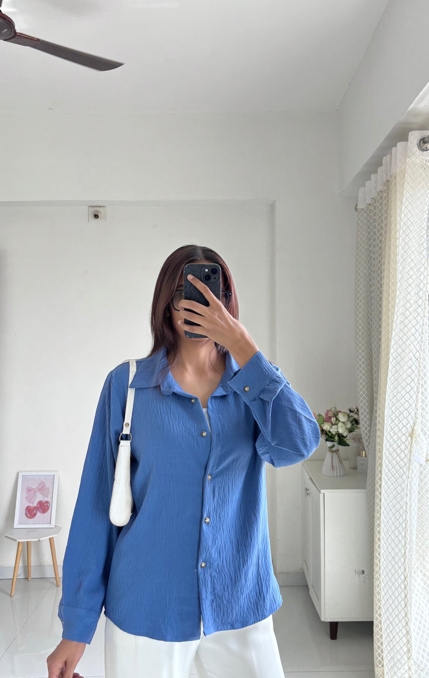 Blue Textured Shirt