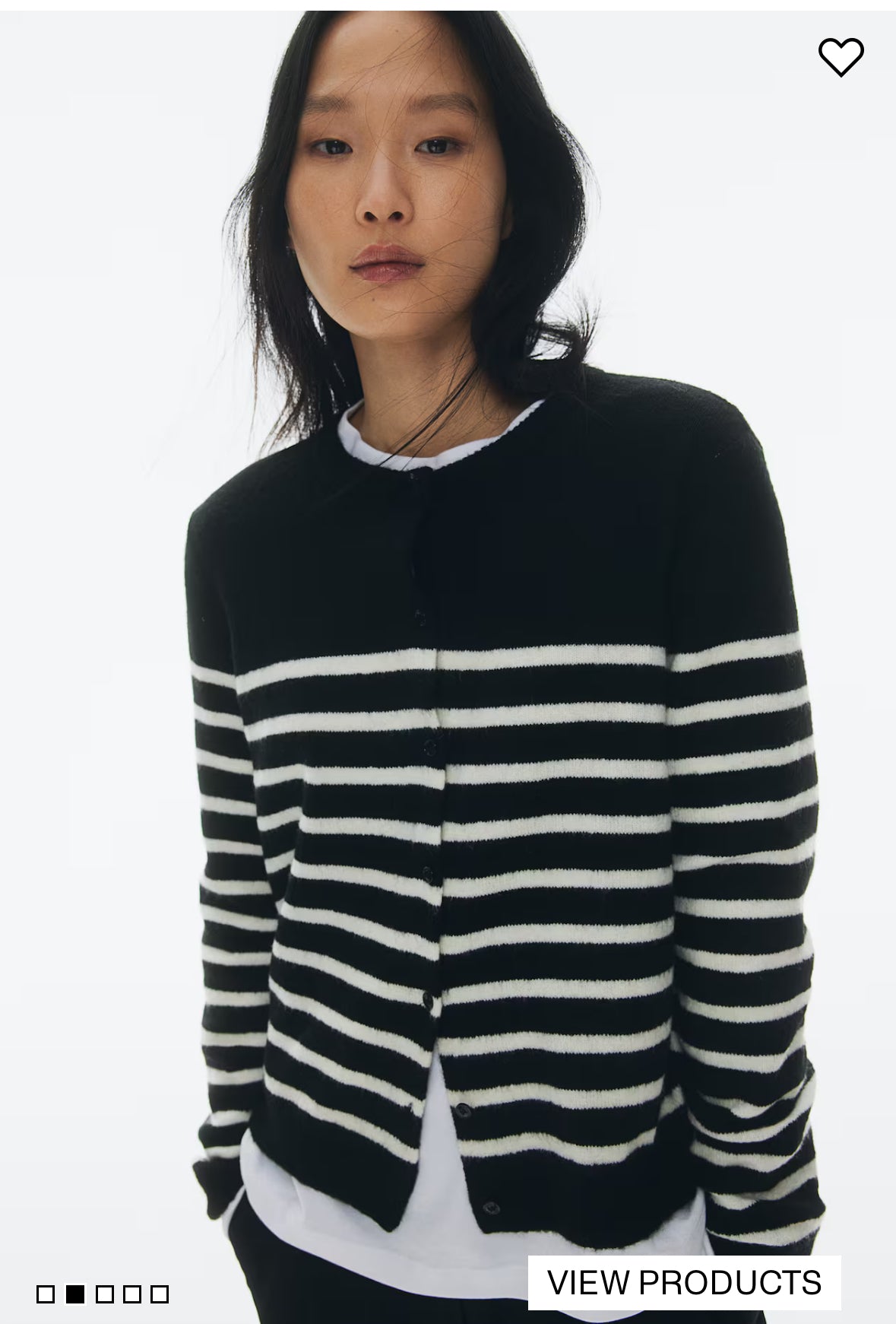 H&M Striped Knit Cardigan (Black)