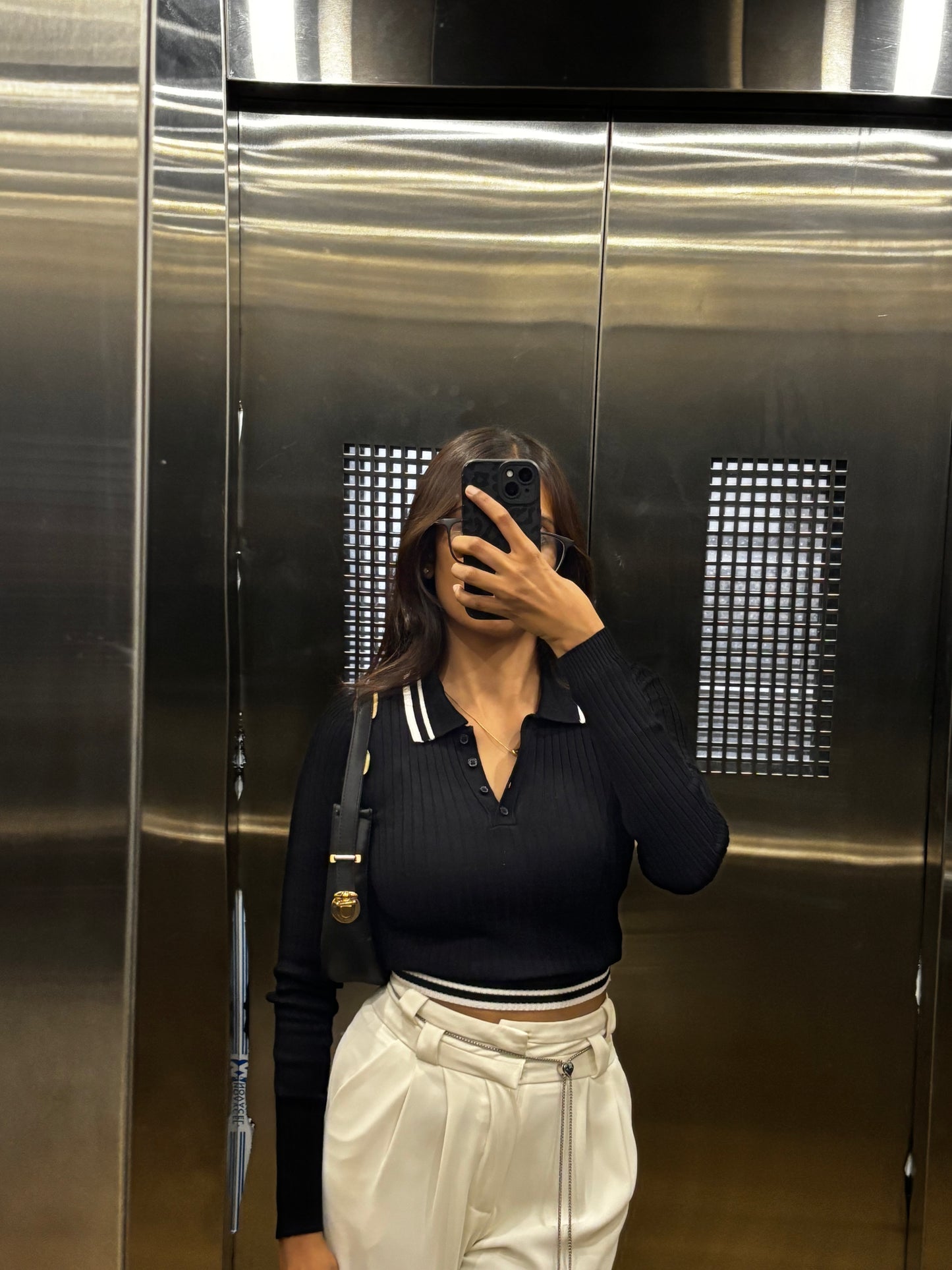 Black polo full sleeve top