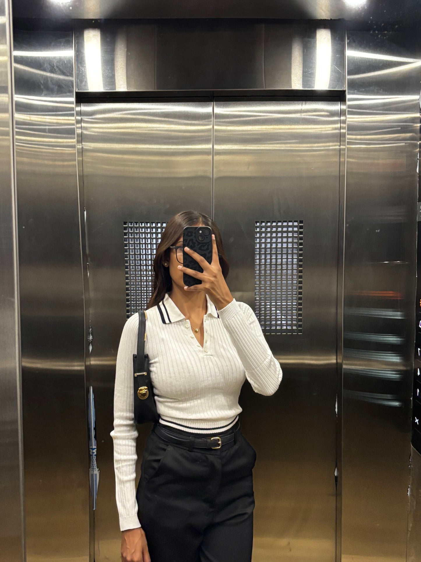 White polo full sleeve top