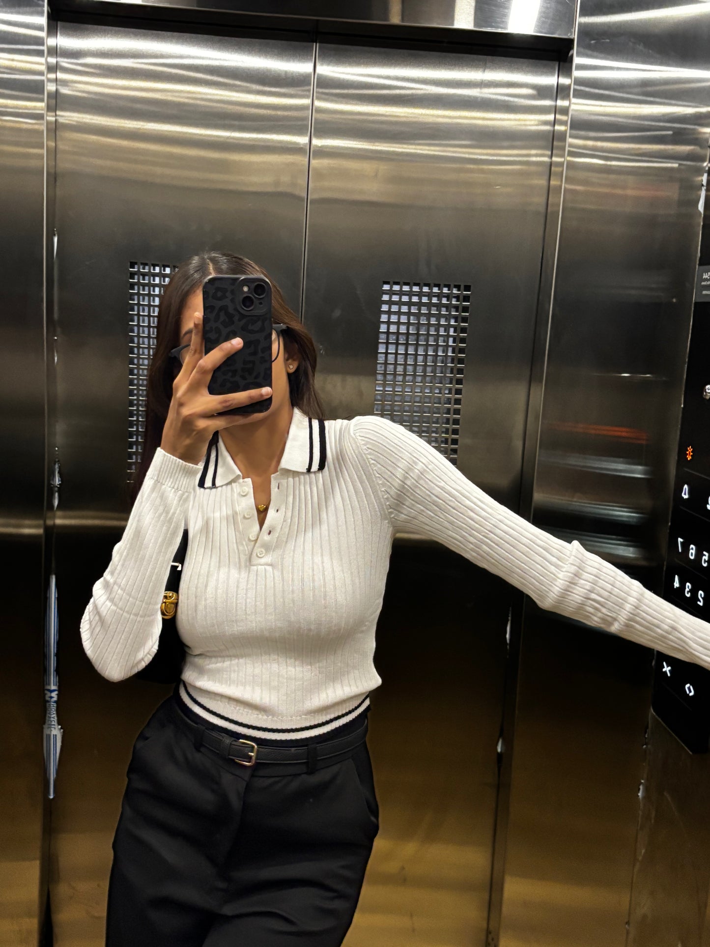 White polo full sleeve top