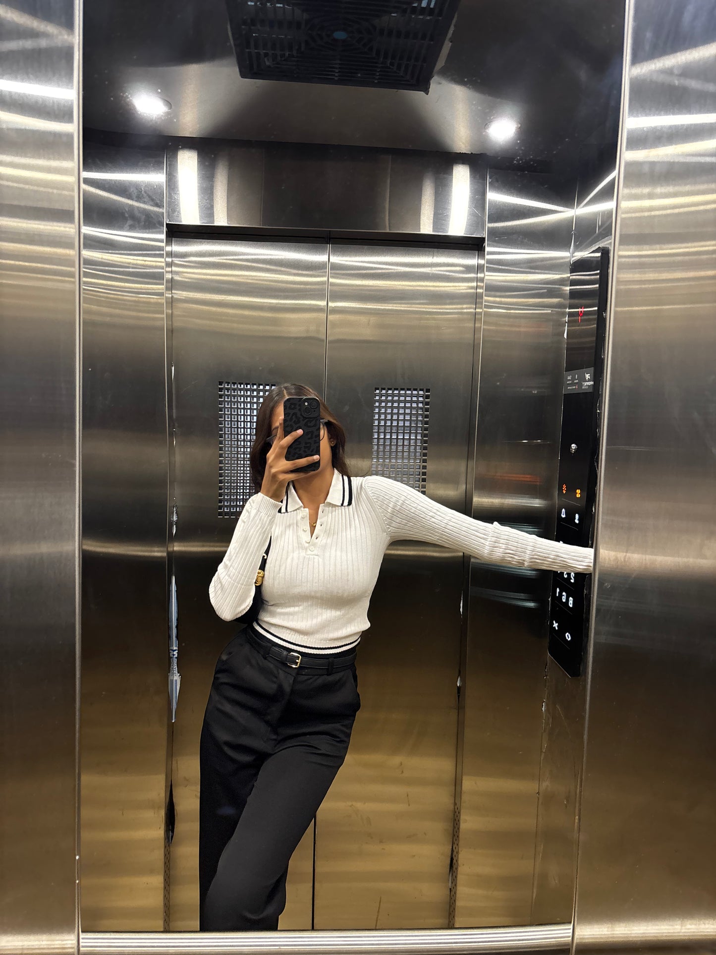 White polo full sleeve top