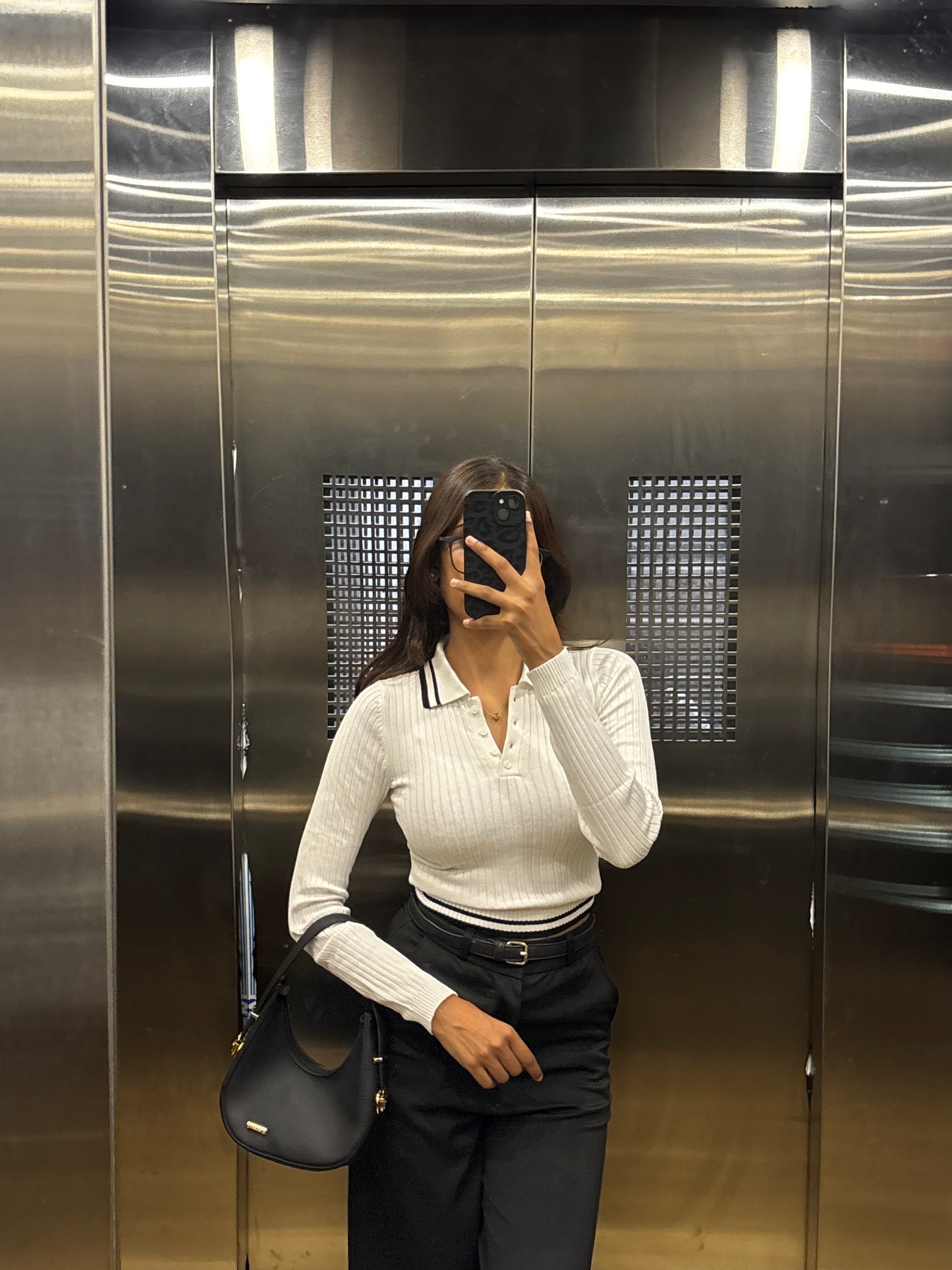 White polo full sleeve top