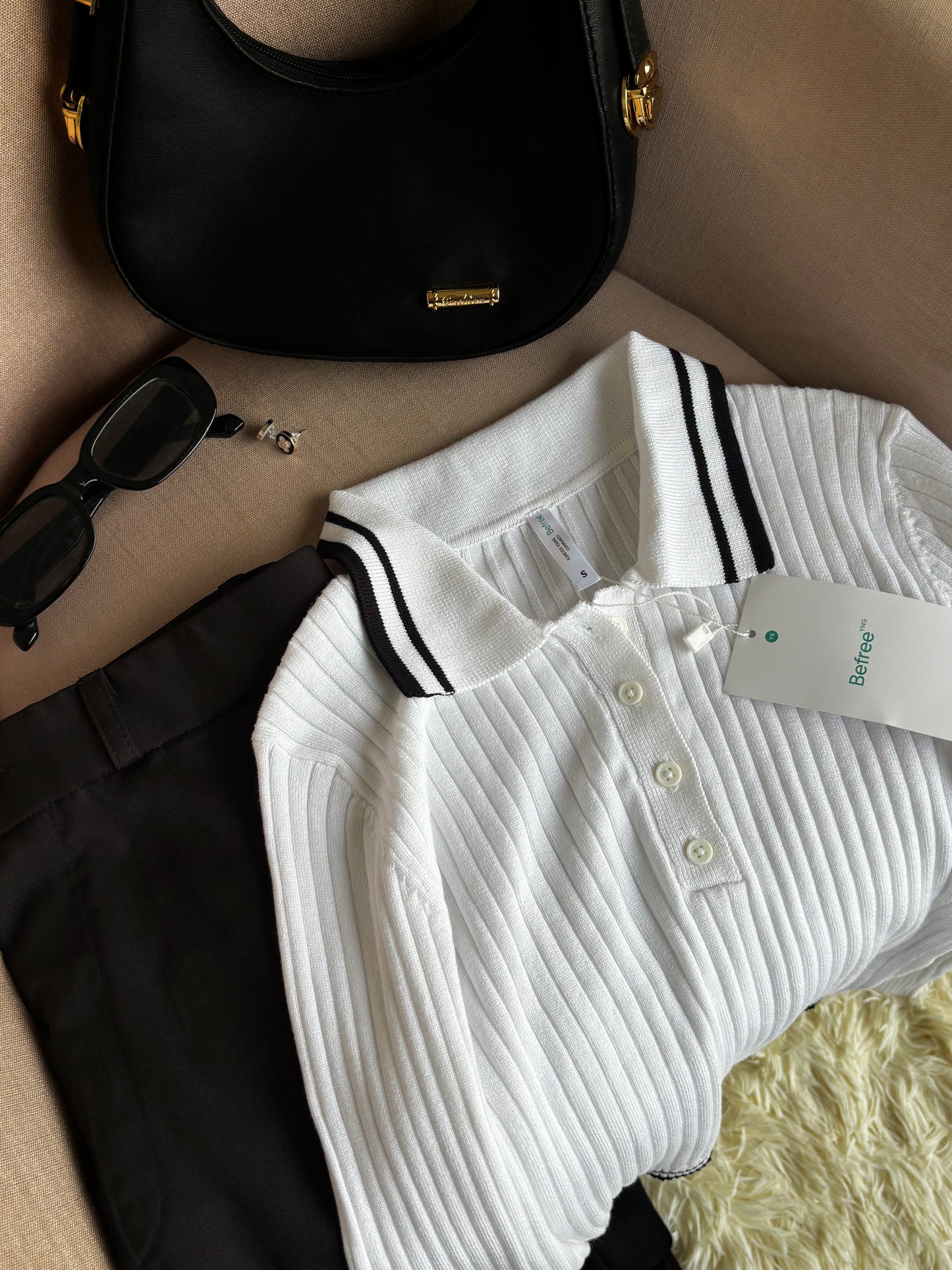 White polo full sleeve top