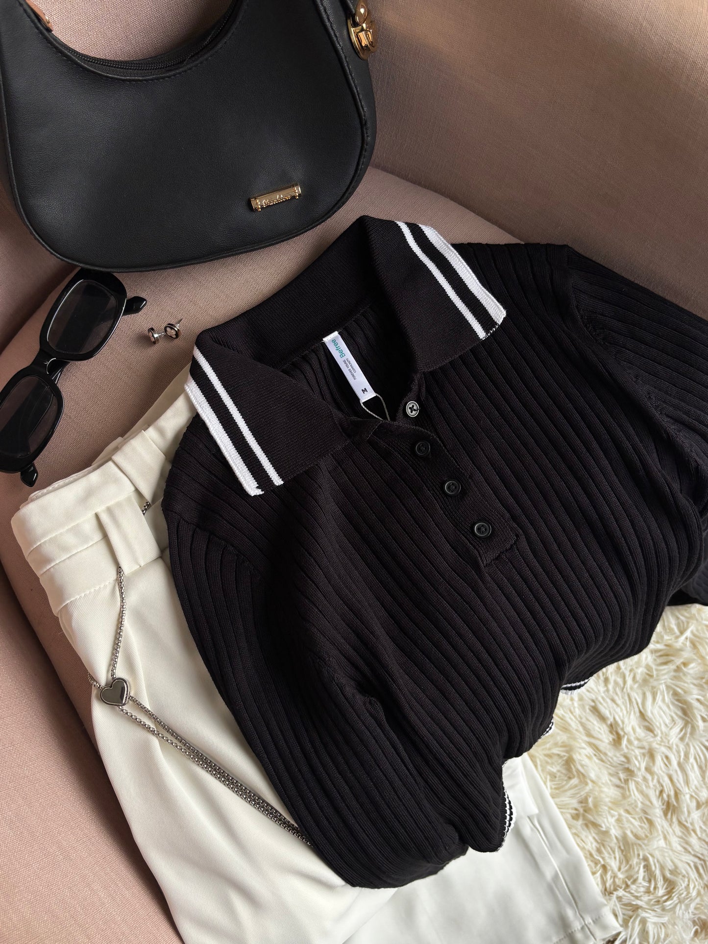 Black polo full sleeve top