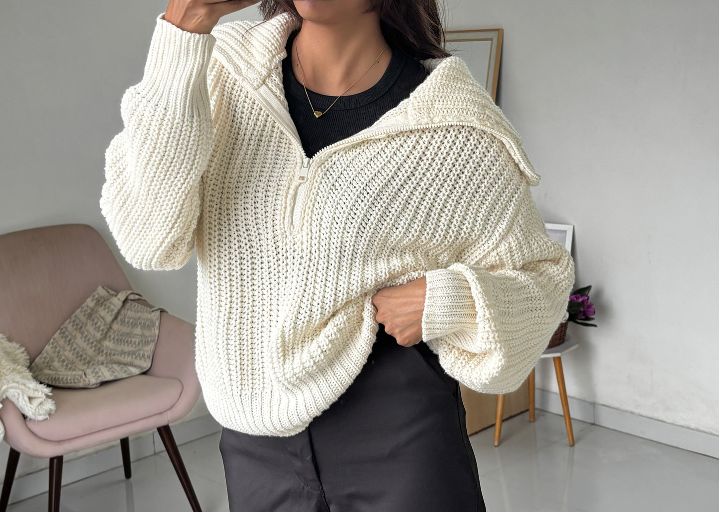 Off white Autumn Pullover