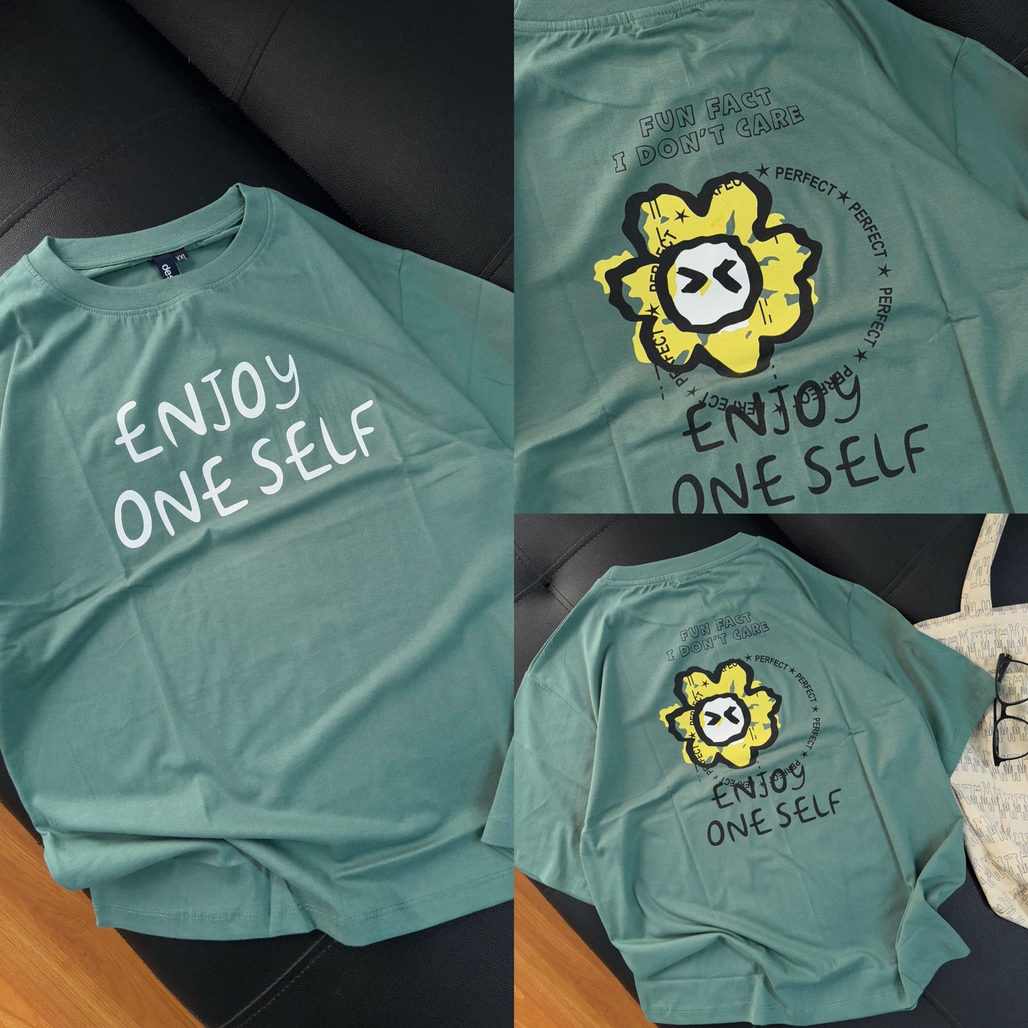 "Enjoy one self" Oversized Tees