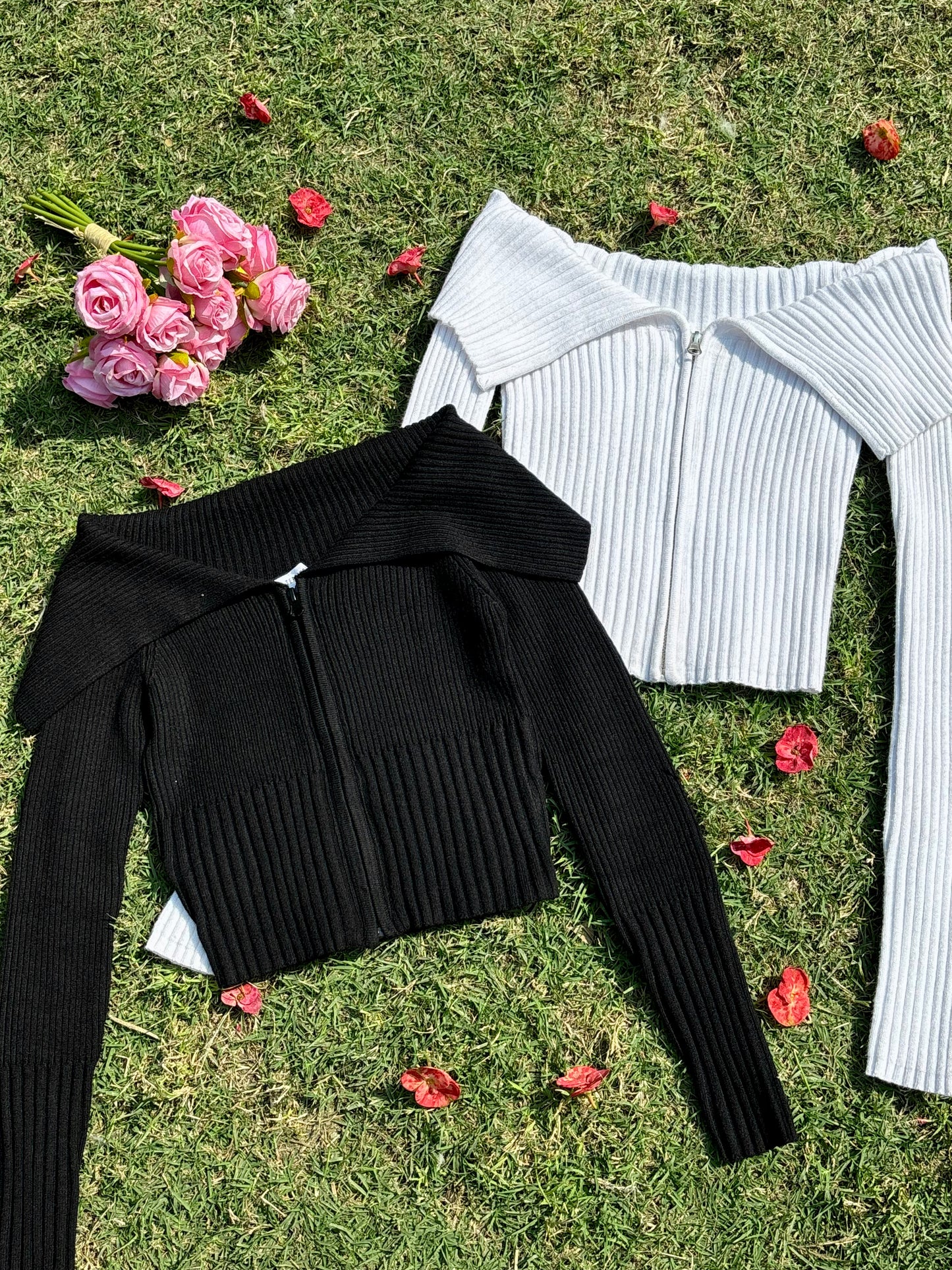 Monalisa Off Shoulder Top with Zipper