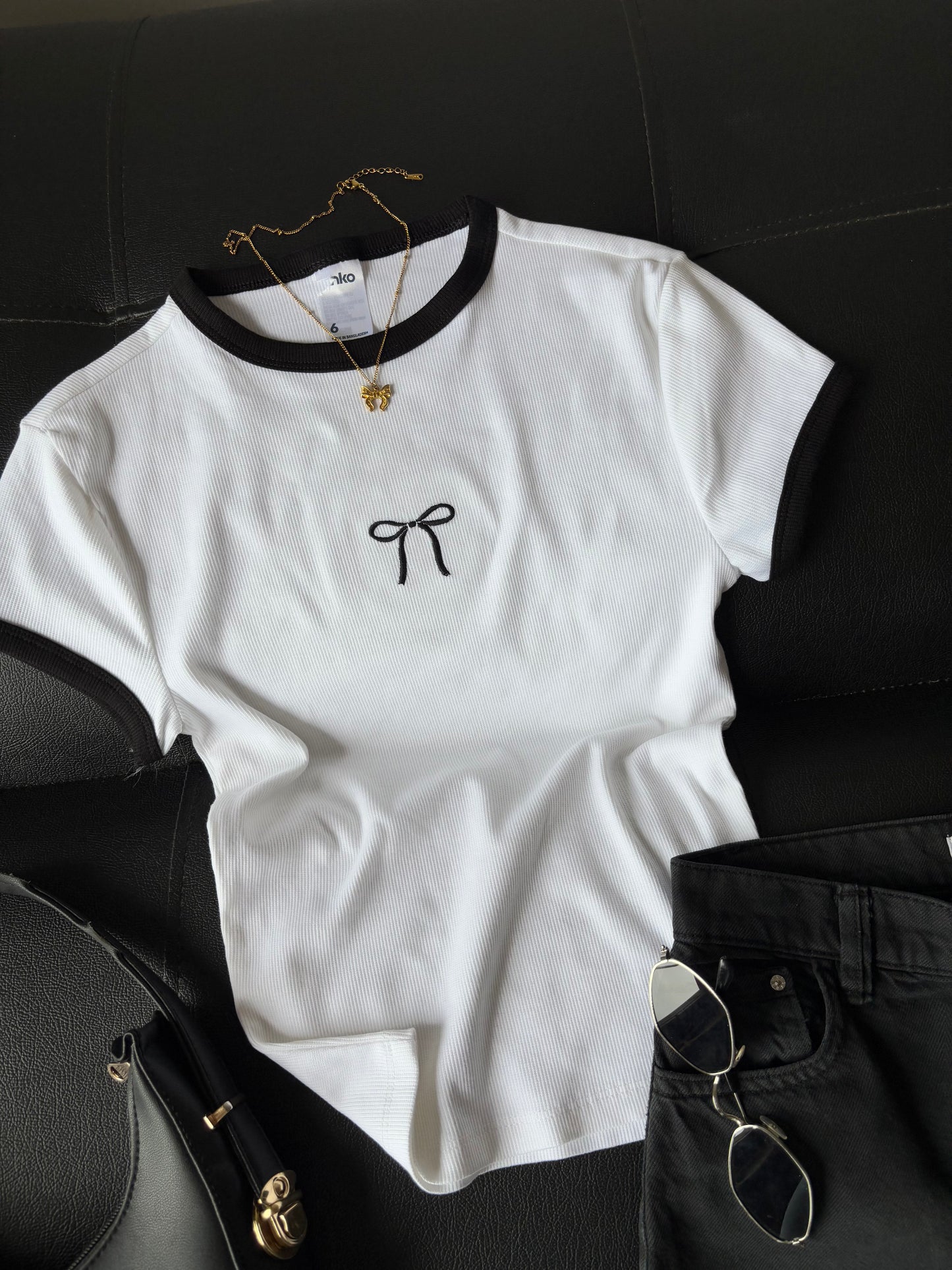 Bow Embroidery Tee