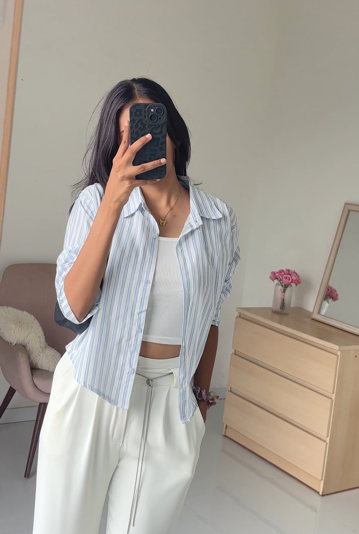 Sky Blue Striped Shirt