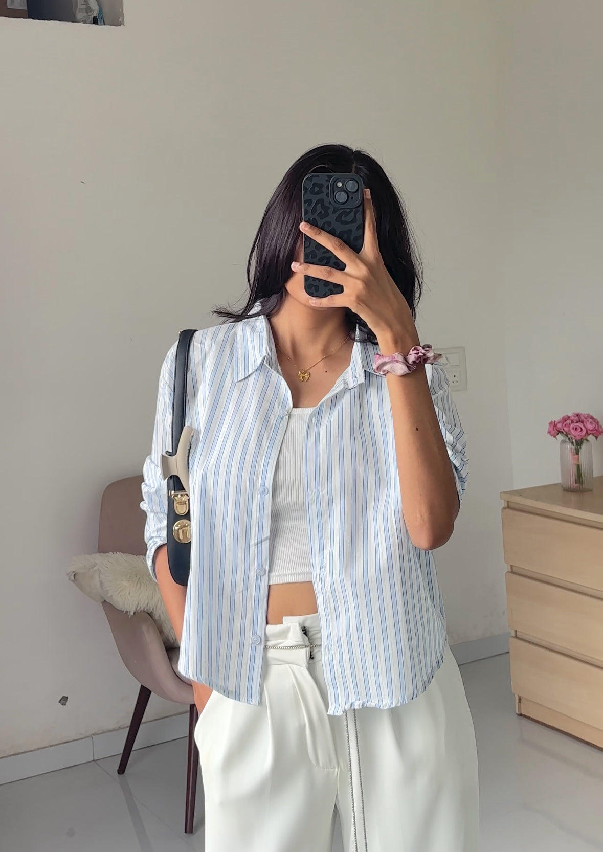 Sky Blue Striped Shirt
