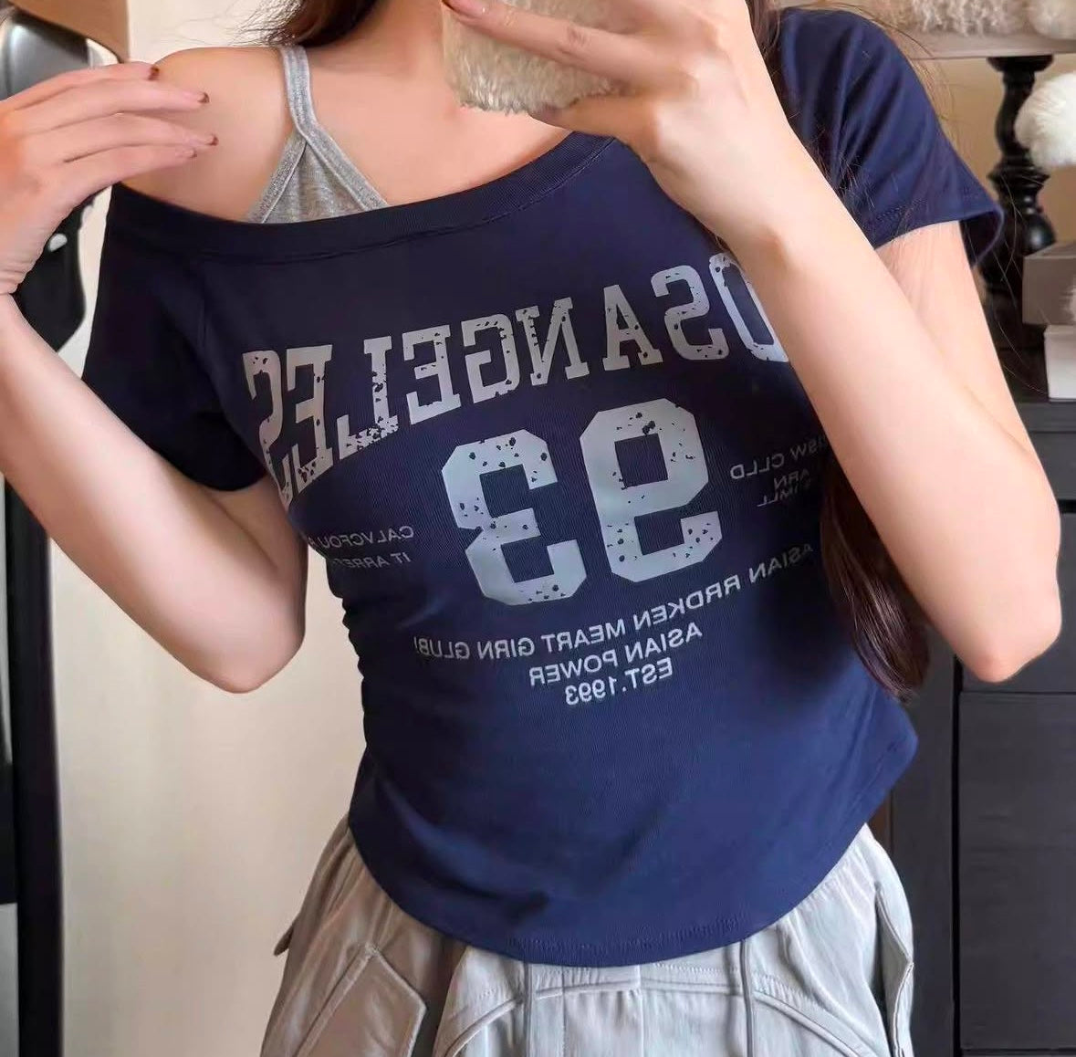 Los Angeles 93 One Shoulder Built-in Bra Tops