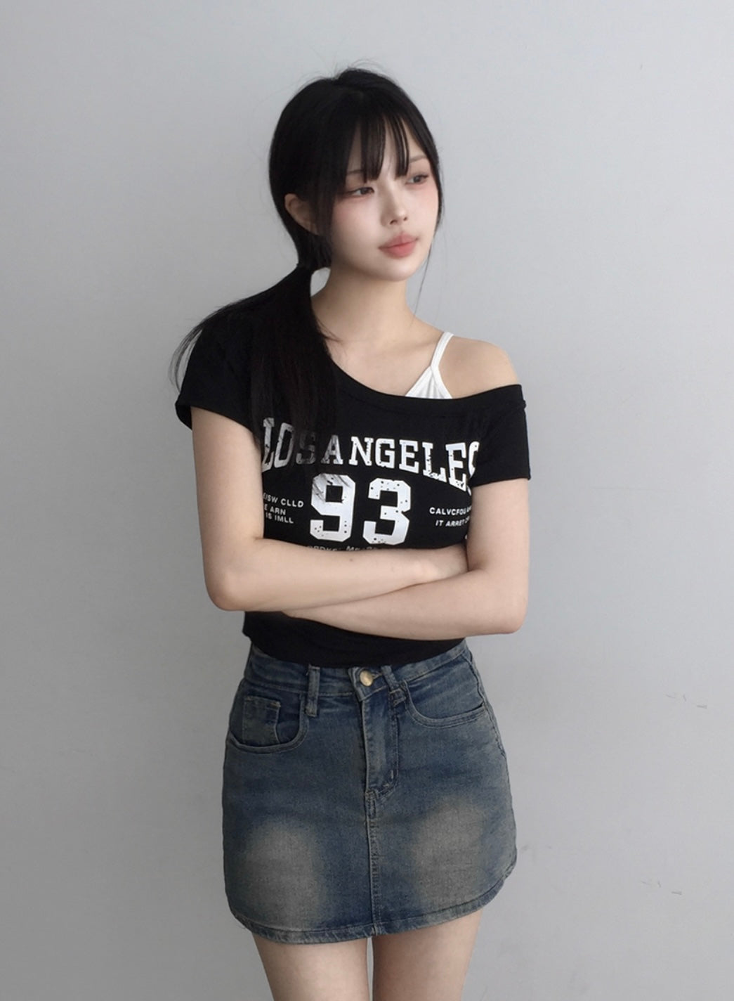 Los Angeles 93 One Shoulder Built-in Bra Tops