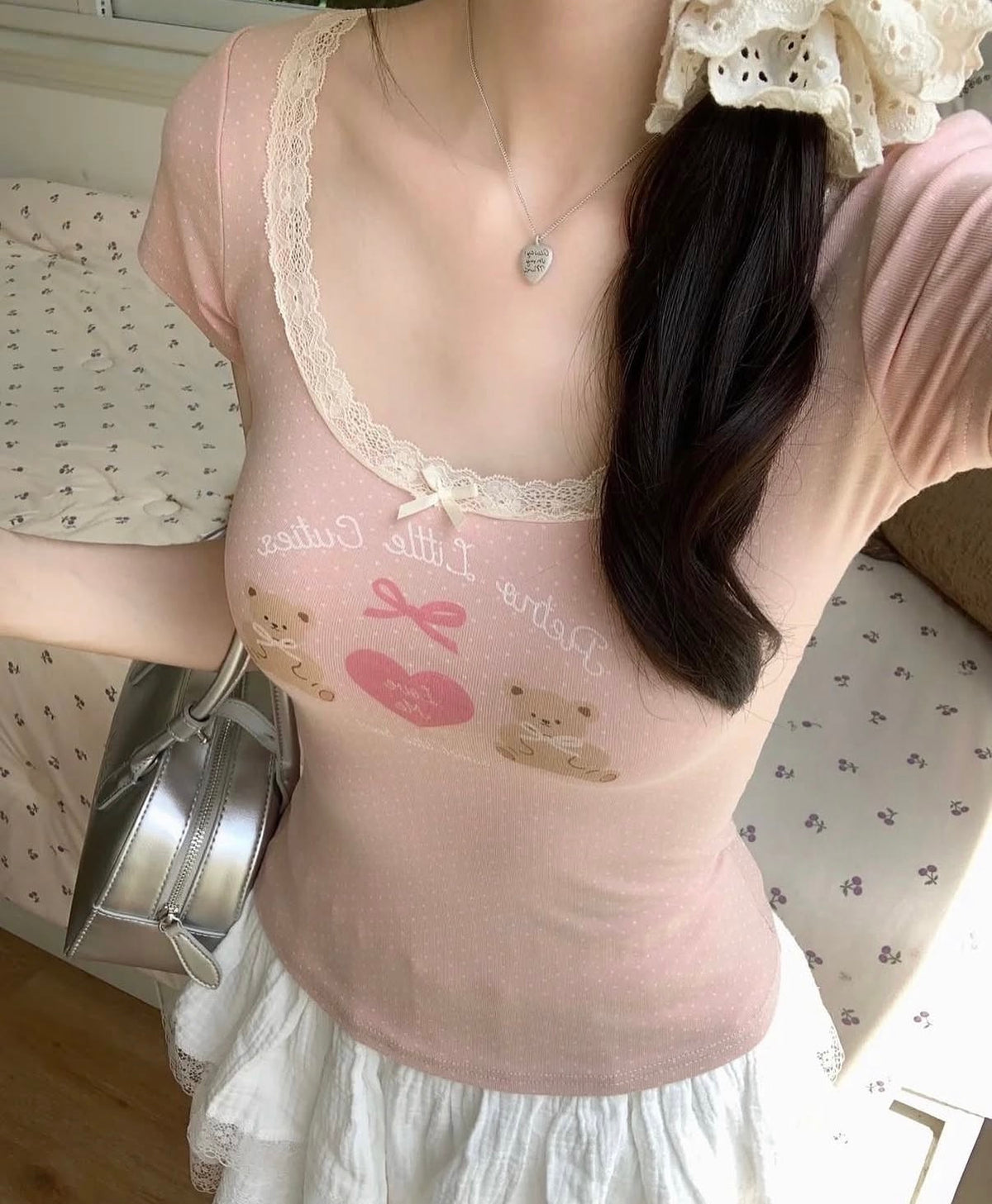 Retro Love Teddy Built-in Bra tops