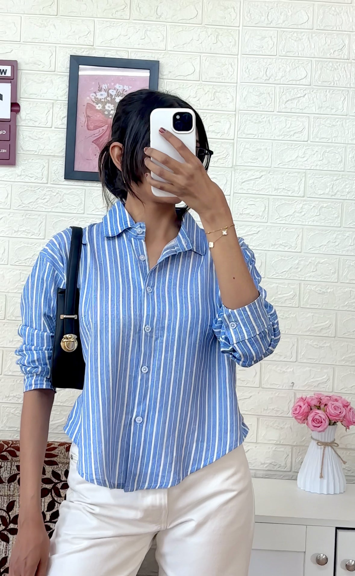 Blue striped shirt