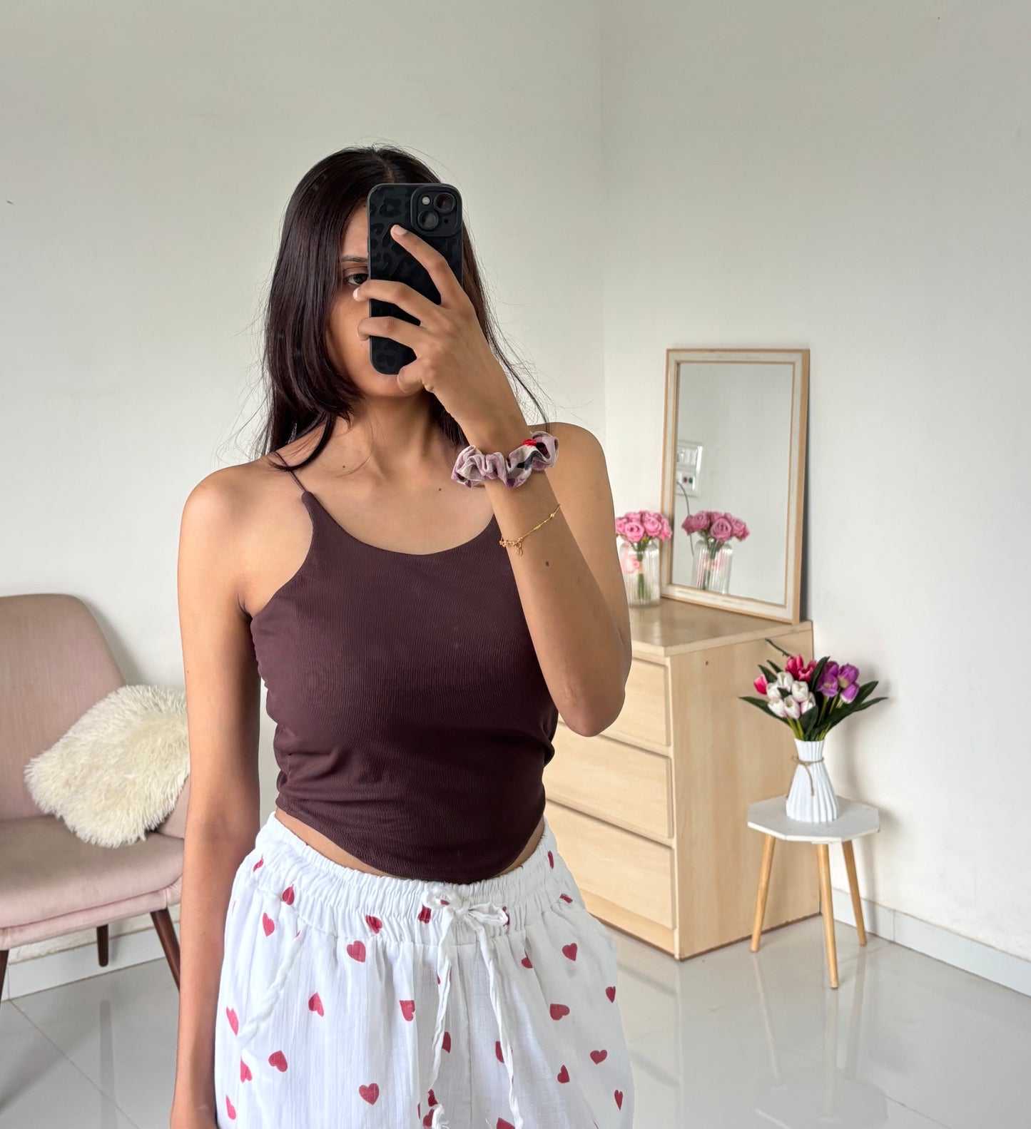 Brown Double Layer Tank Top