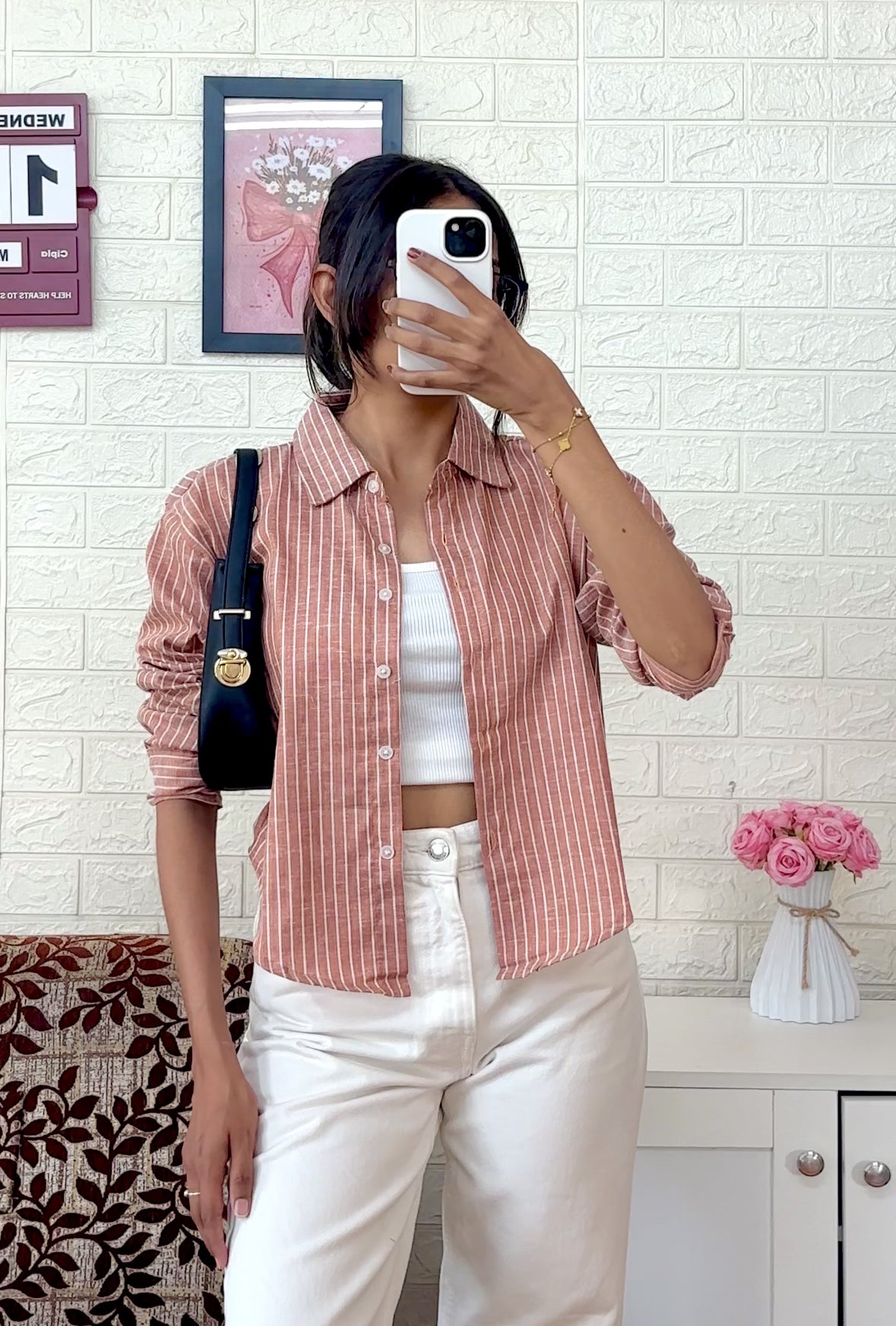 Brown striped shirt