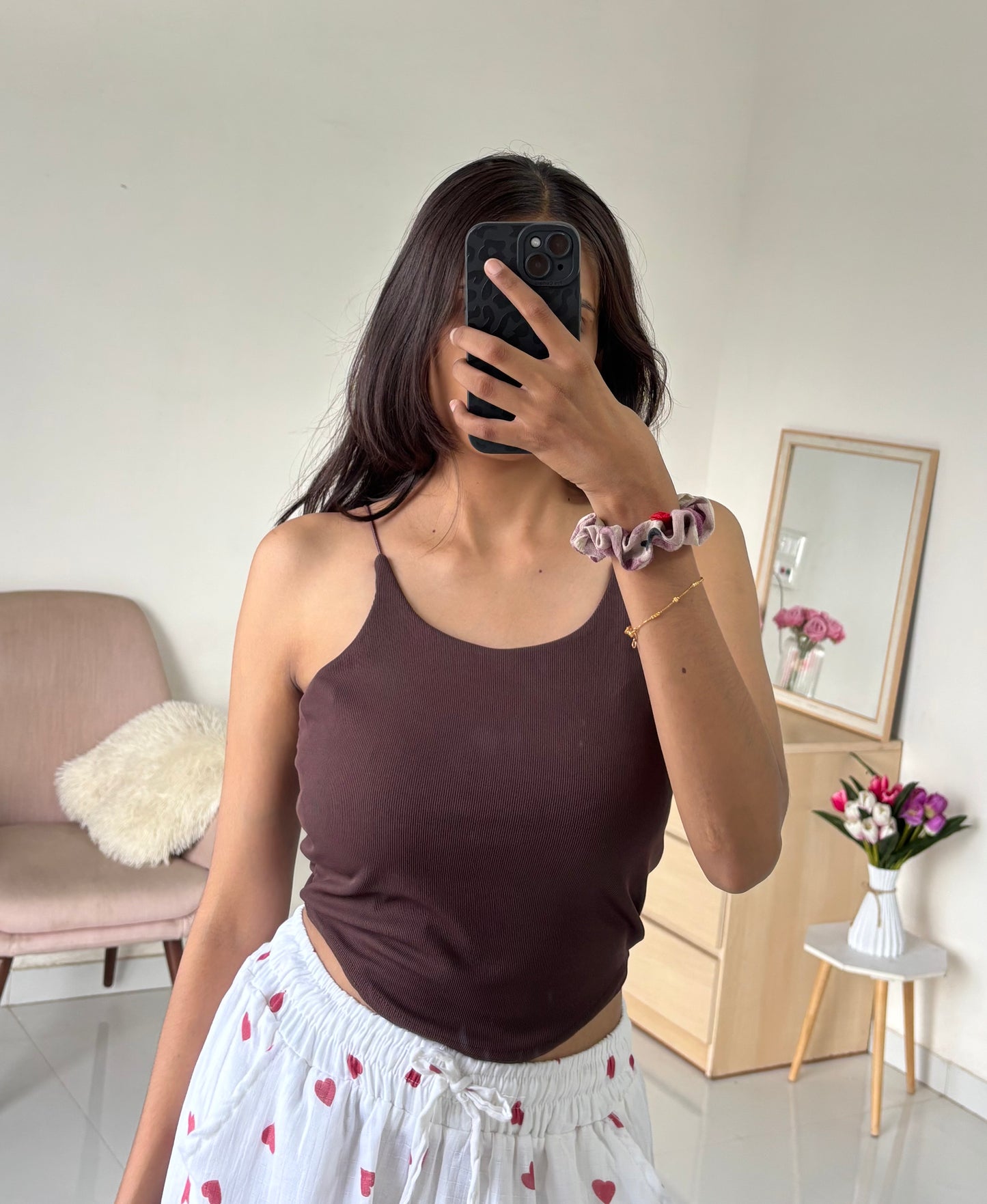 Brown Double Layer Tank Top
