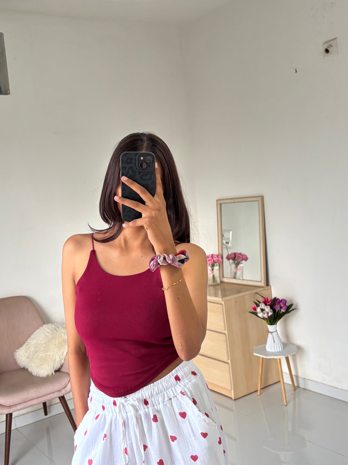 Wine Double Layer Tank Top