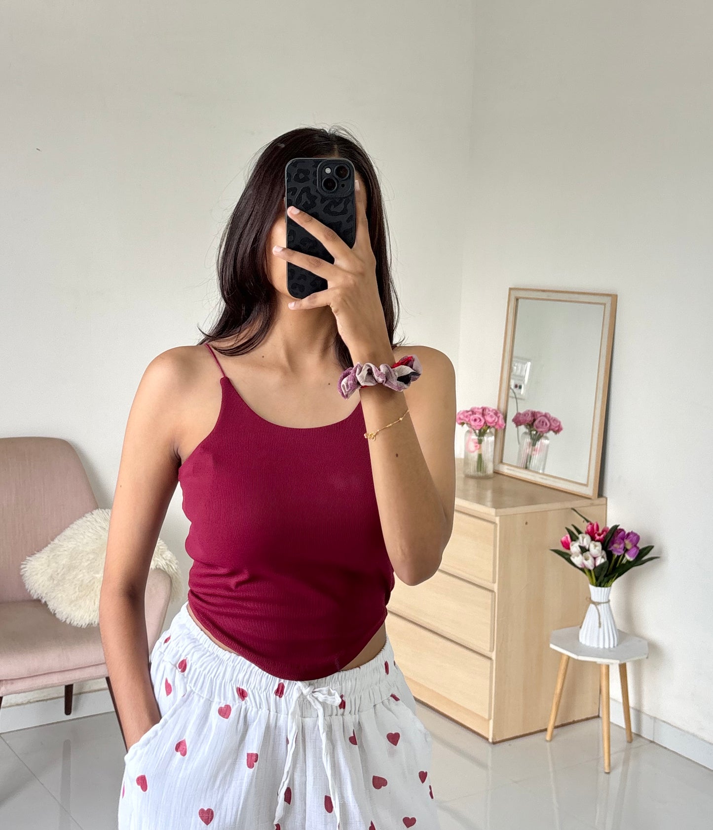 Wine Double Layer Tank Top