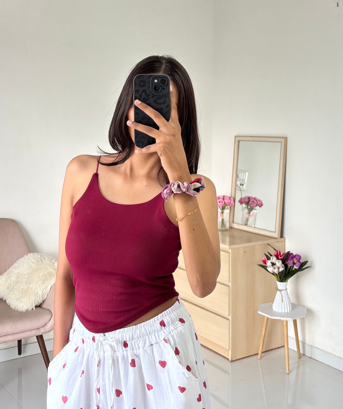 Wine Double Layer Tank Top