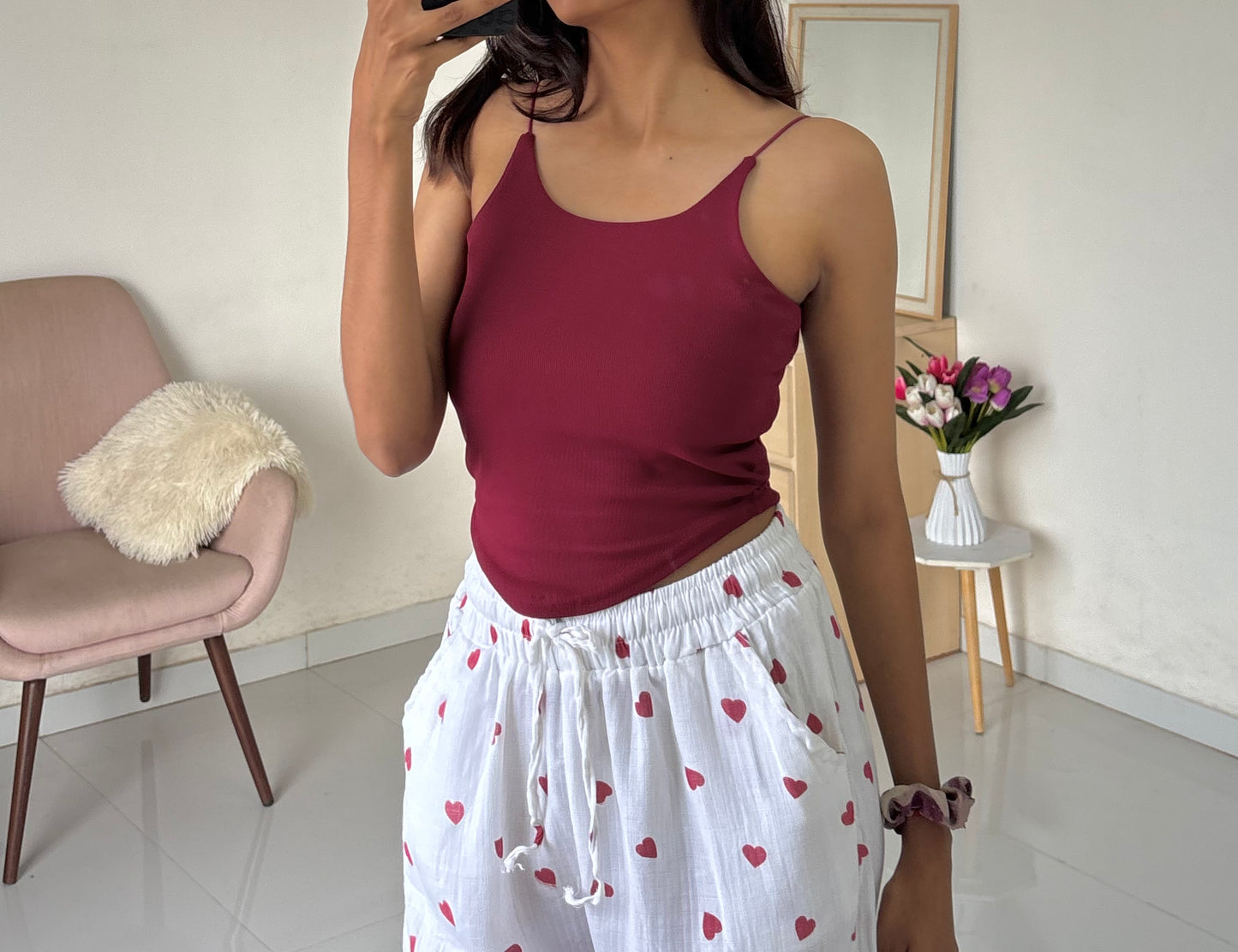 Wine Double Layer Tank Top