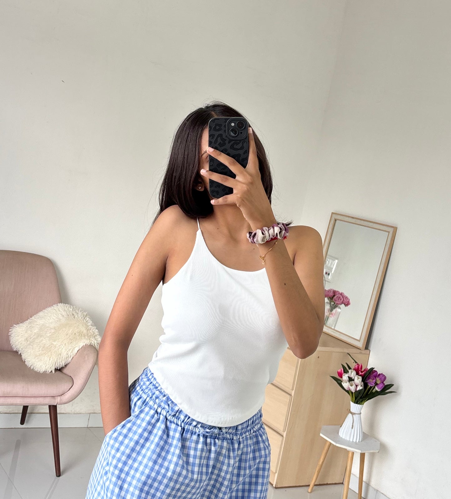 White Double Layer Tank Top