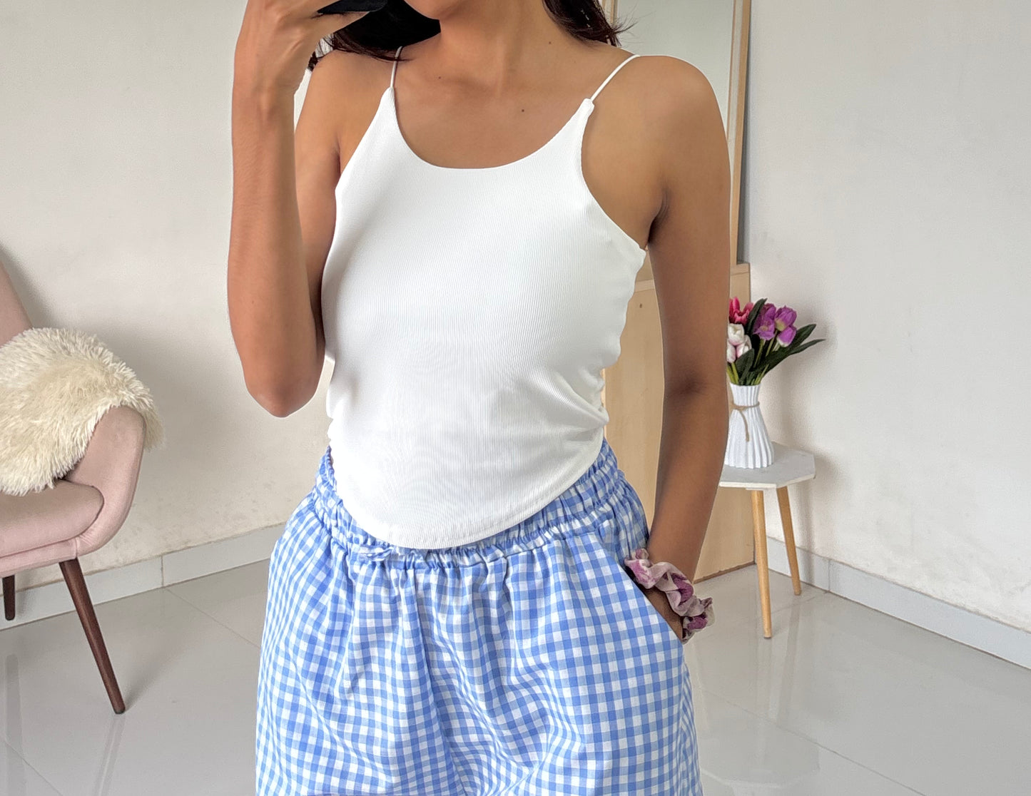 White Double Layer Tank Top
