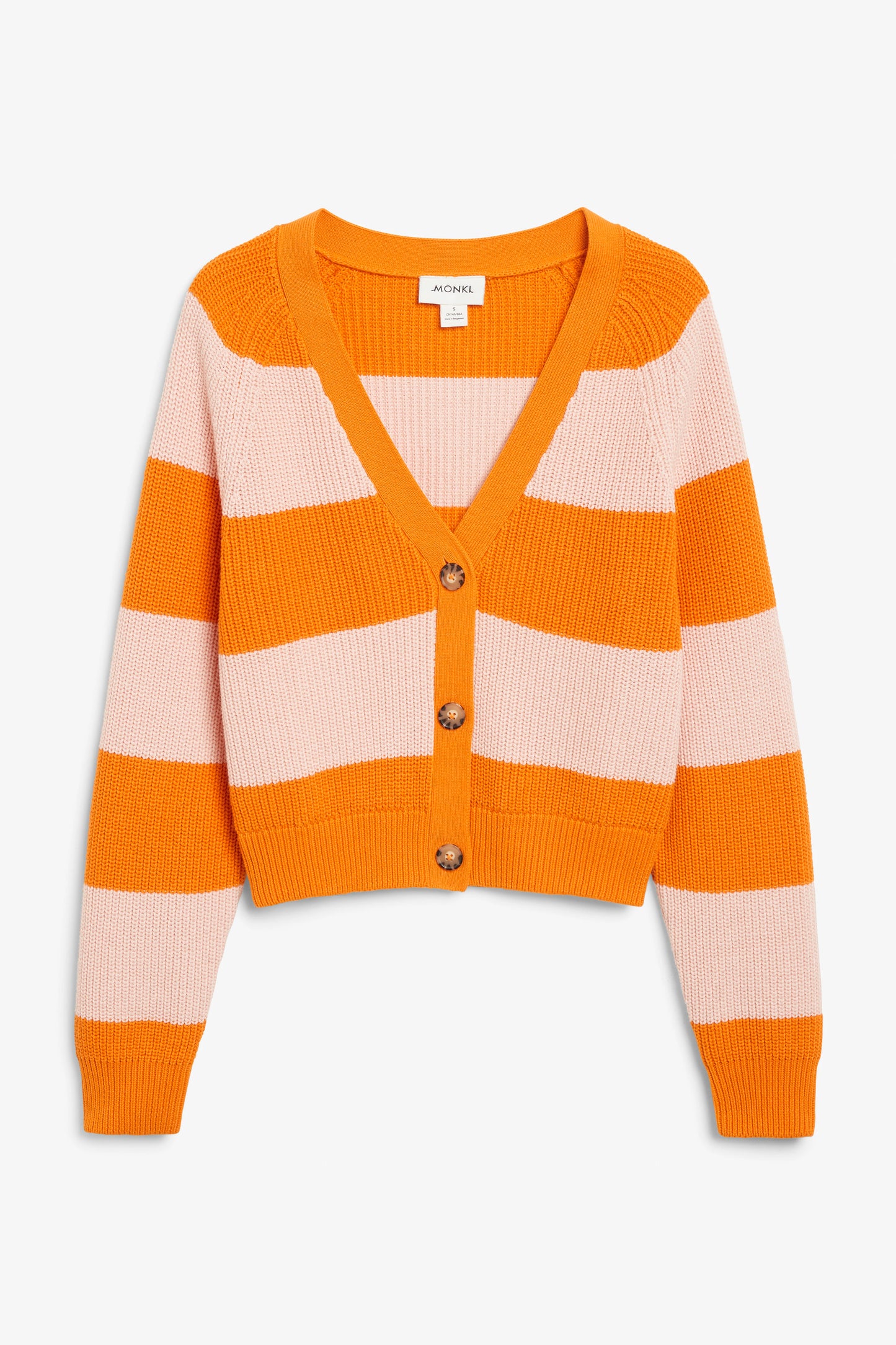 Orange Oversized Button Cardigan