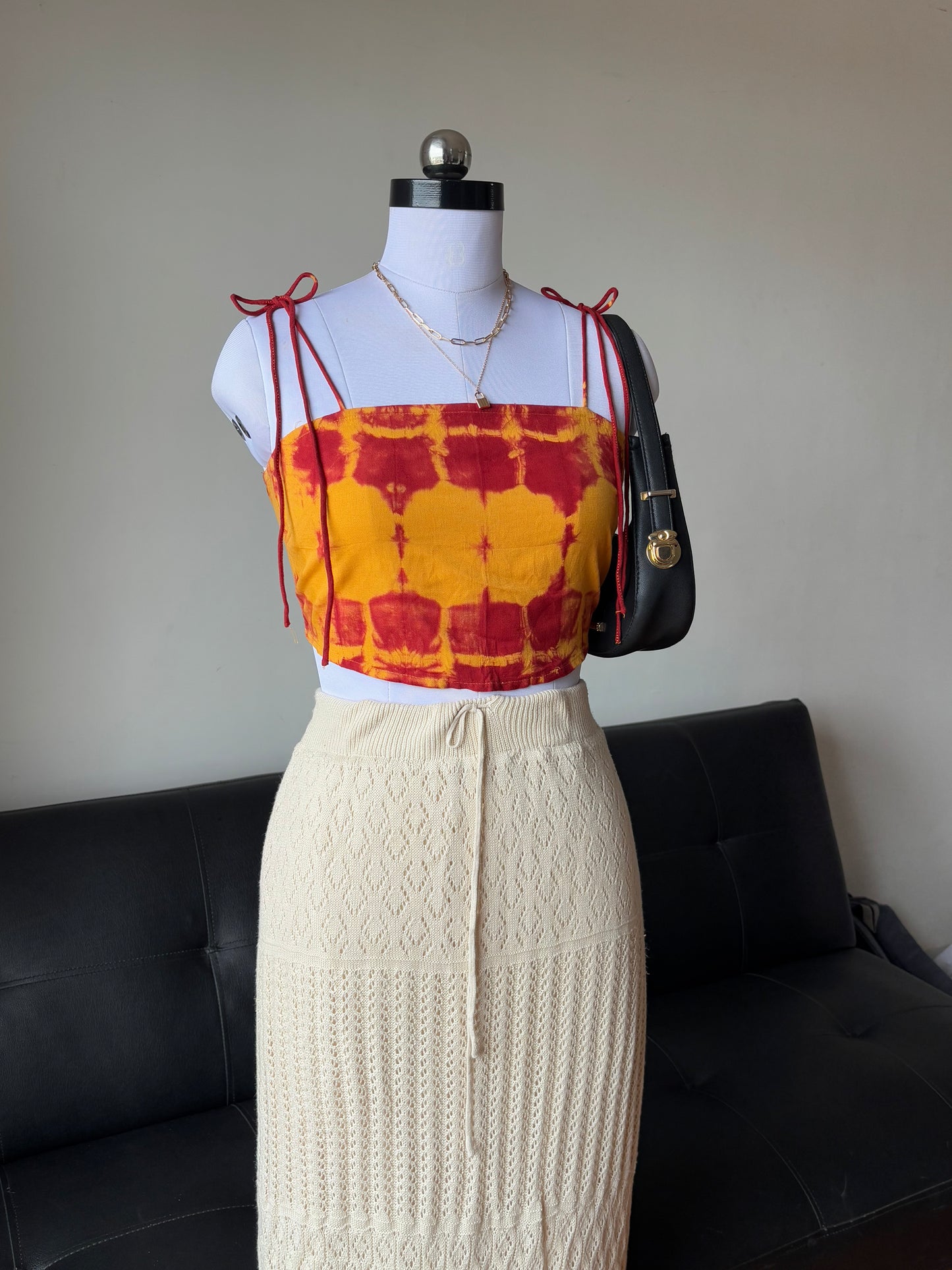 Red & Yellow Tie Dye Top