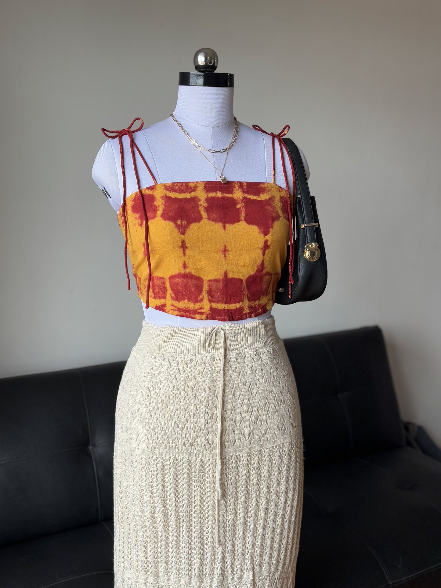 Red & Yellow Tie Dye Top