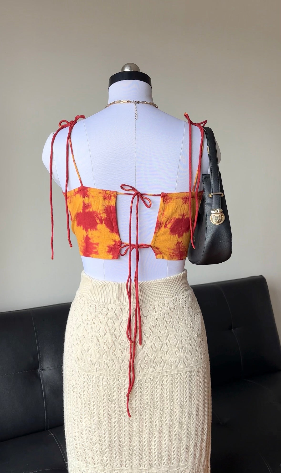 Red & Yellow Tie Dye Top