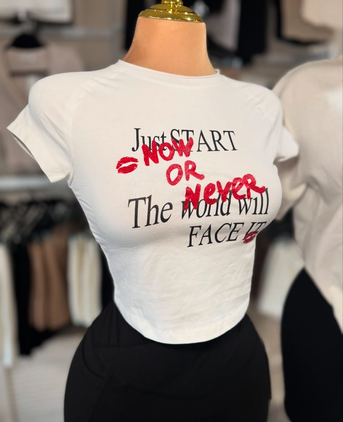 'Now or Never' baby tee