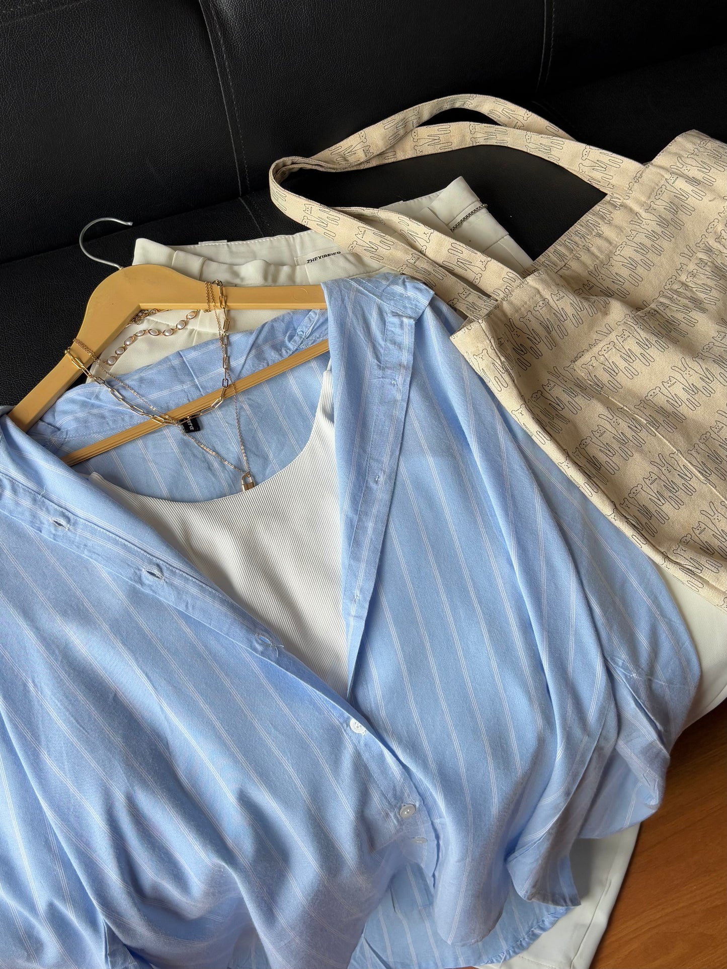 Oversized Blue Striped Shirt