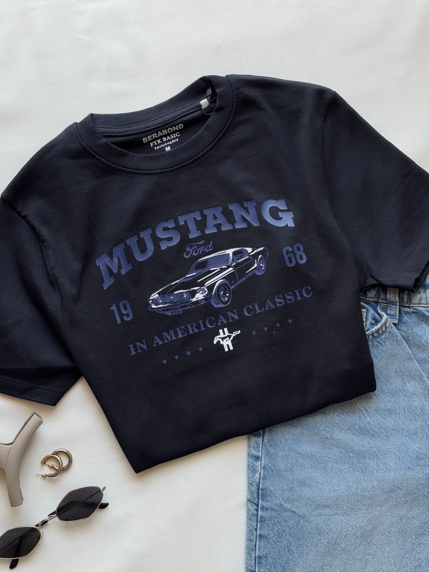 'Mustang' baby tee