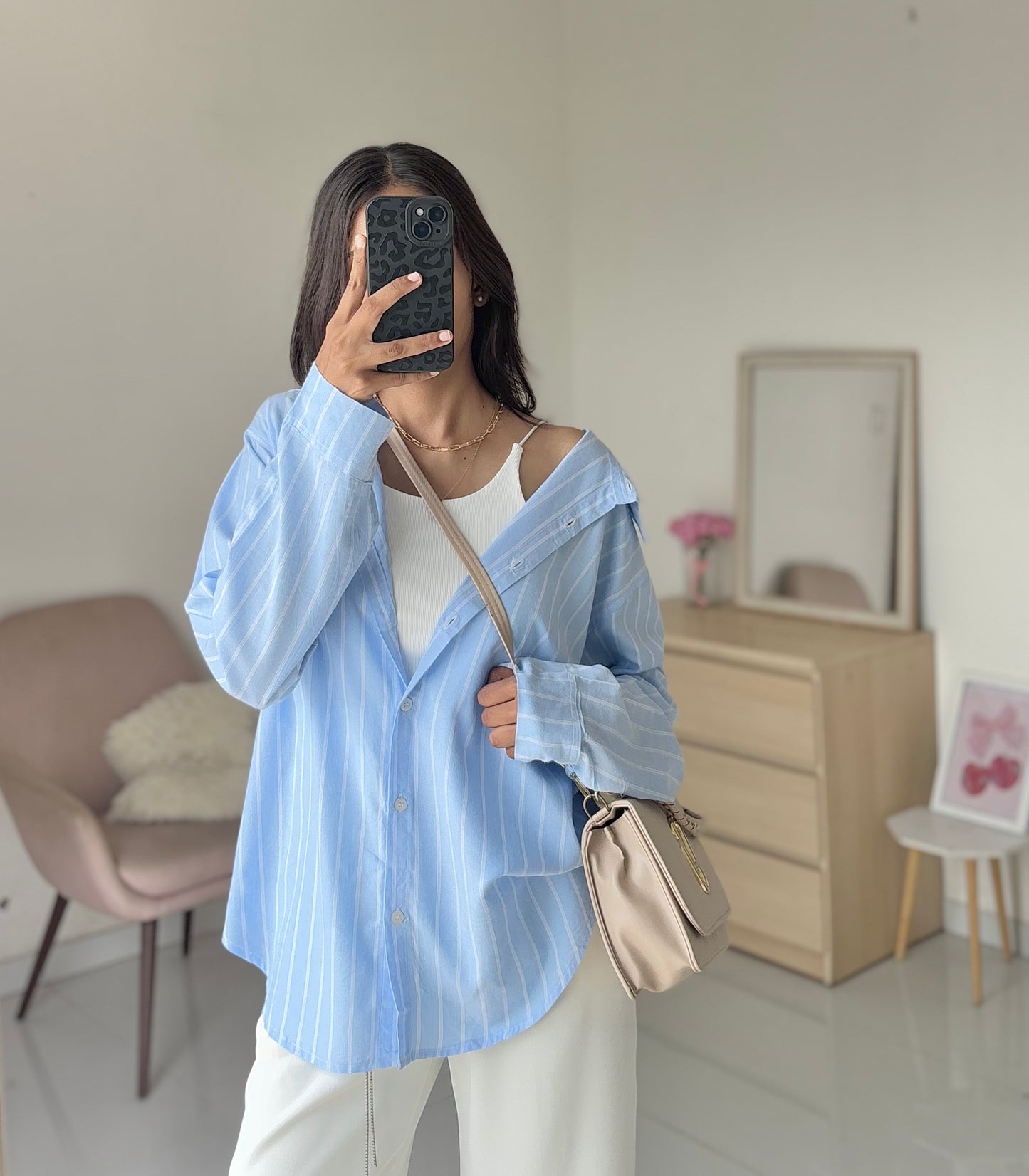 Oversized Blue Striped Shirt