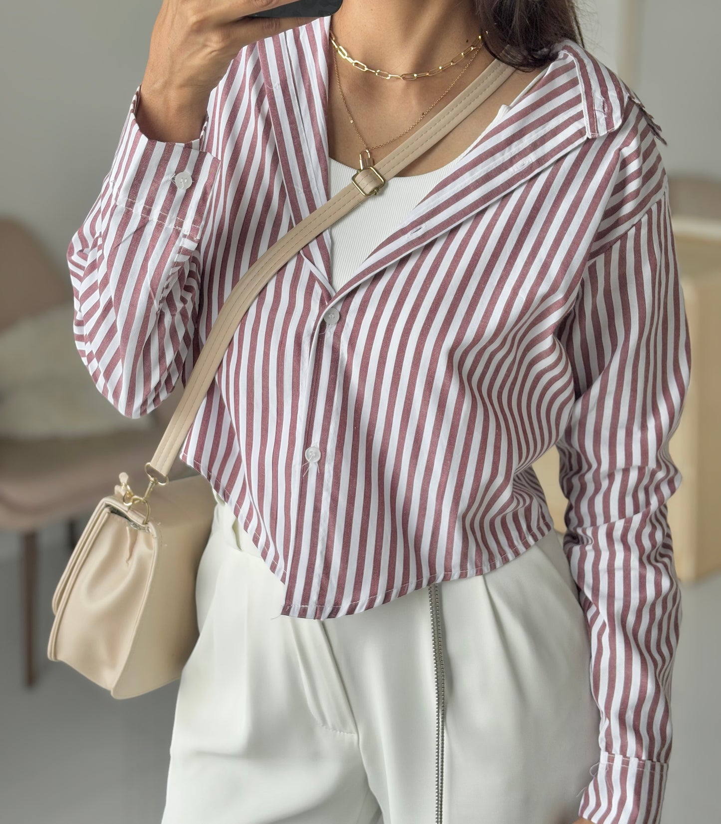 Brown Striped Shirt