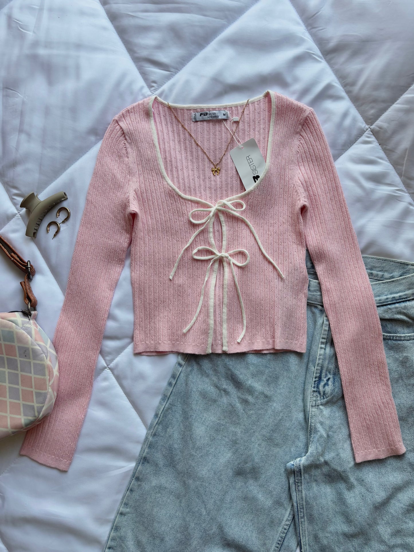 Pink bow top❀