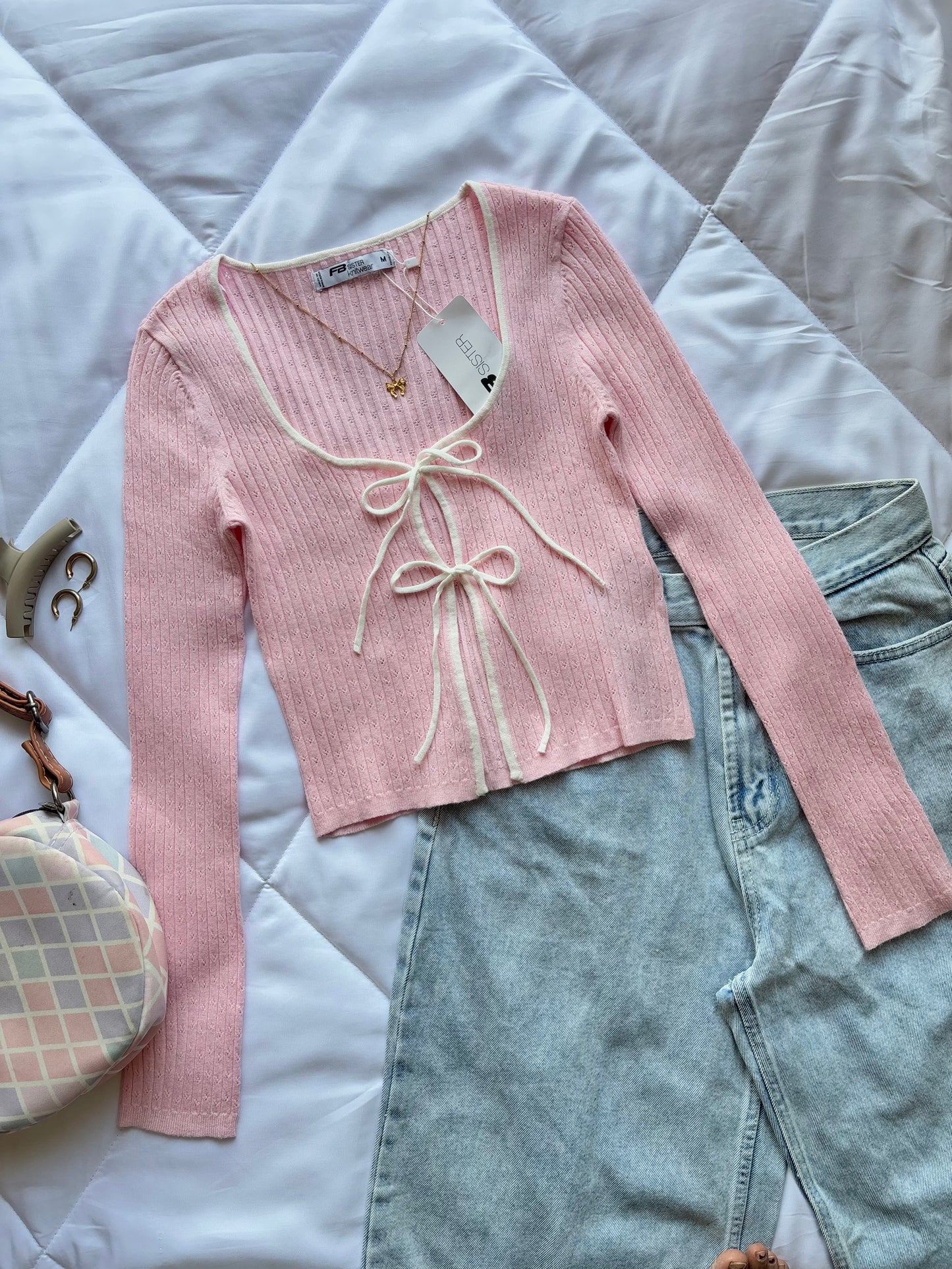 Pink bow top❀