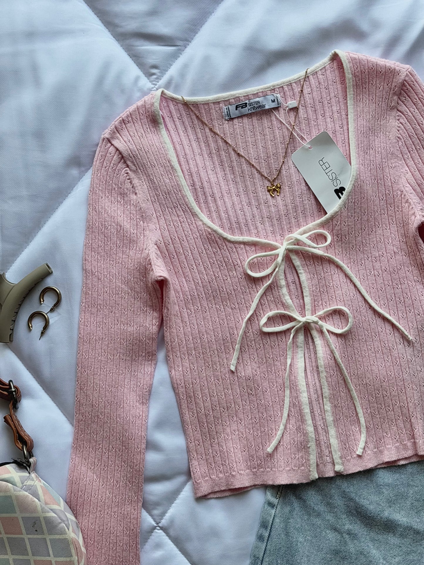 Pink bow top❀