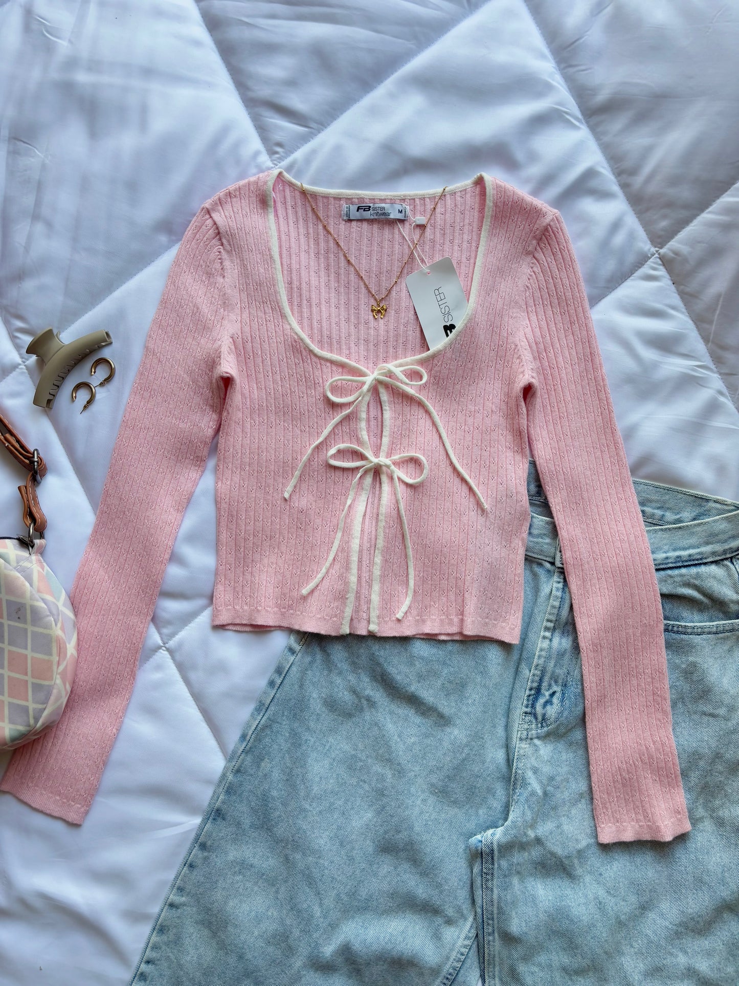 Pink bow top❀