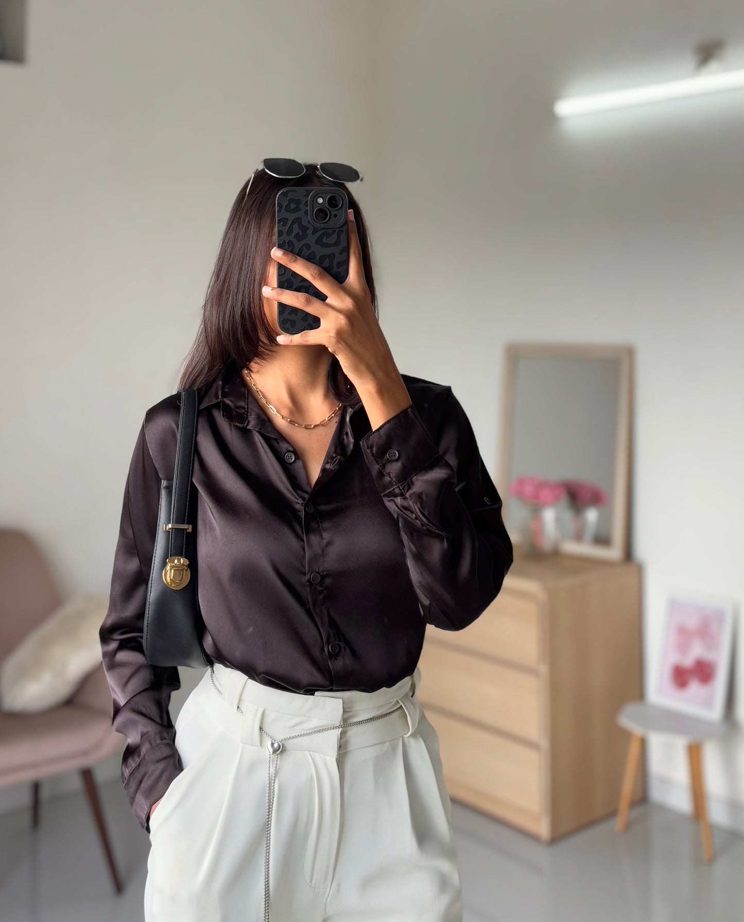 Satin Shirt (Dark Chocolate)