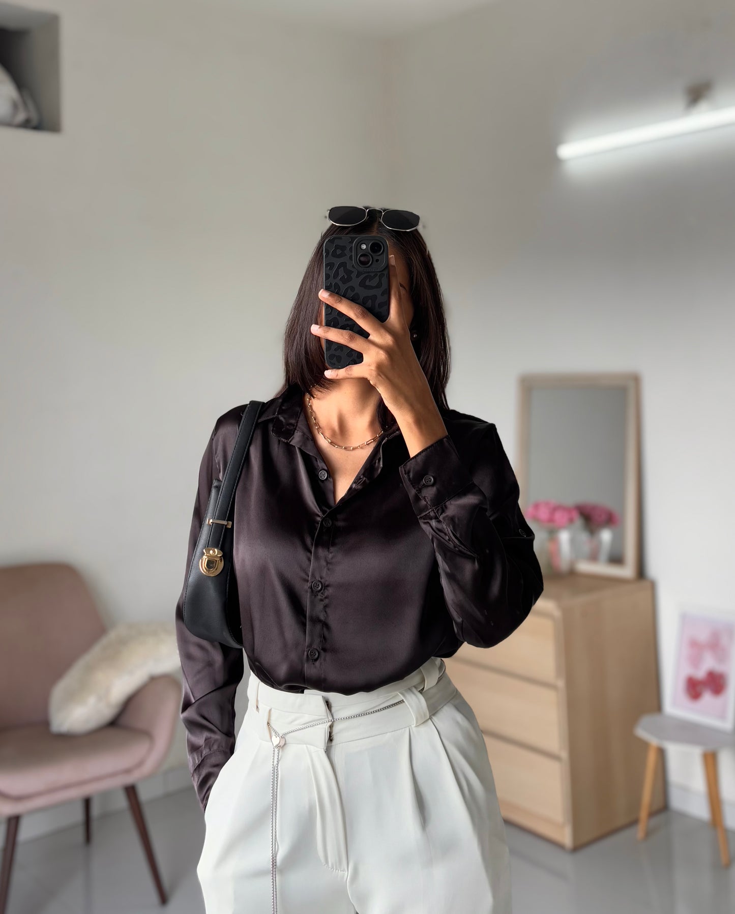 Satin Shirt (Dark Chocolate)