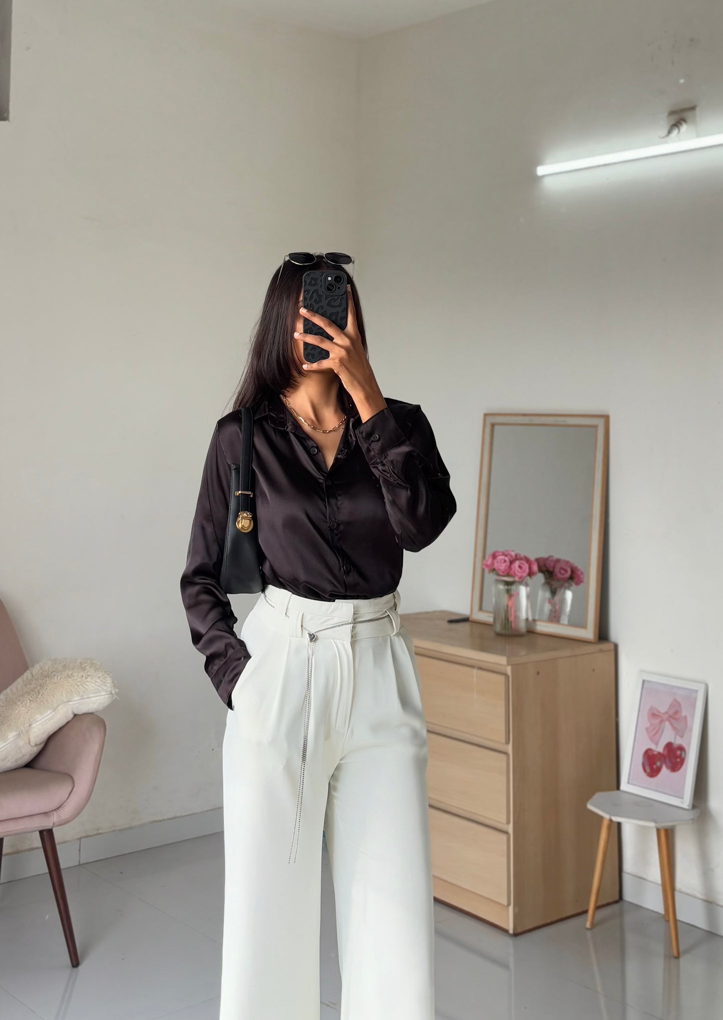 Satin Shirt (Dark Chocolate)