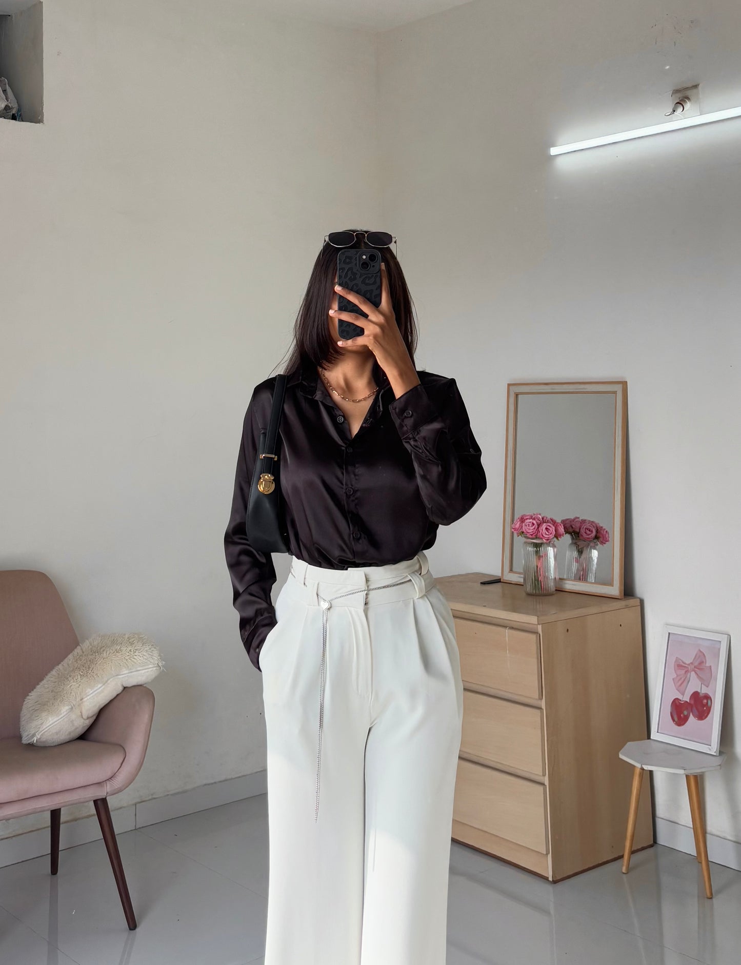 Satin Shirt (Dark Chocolate)