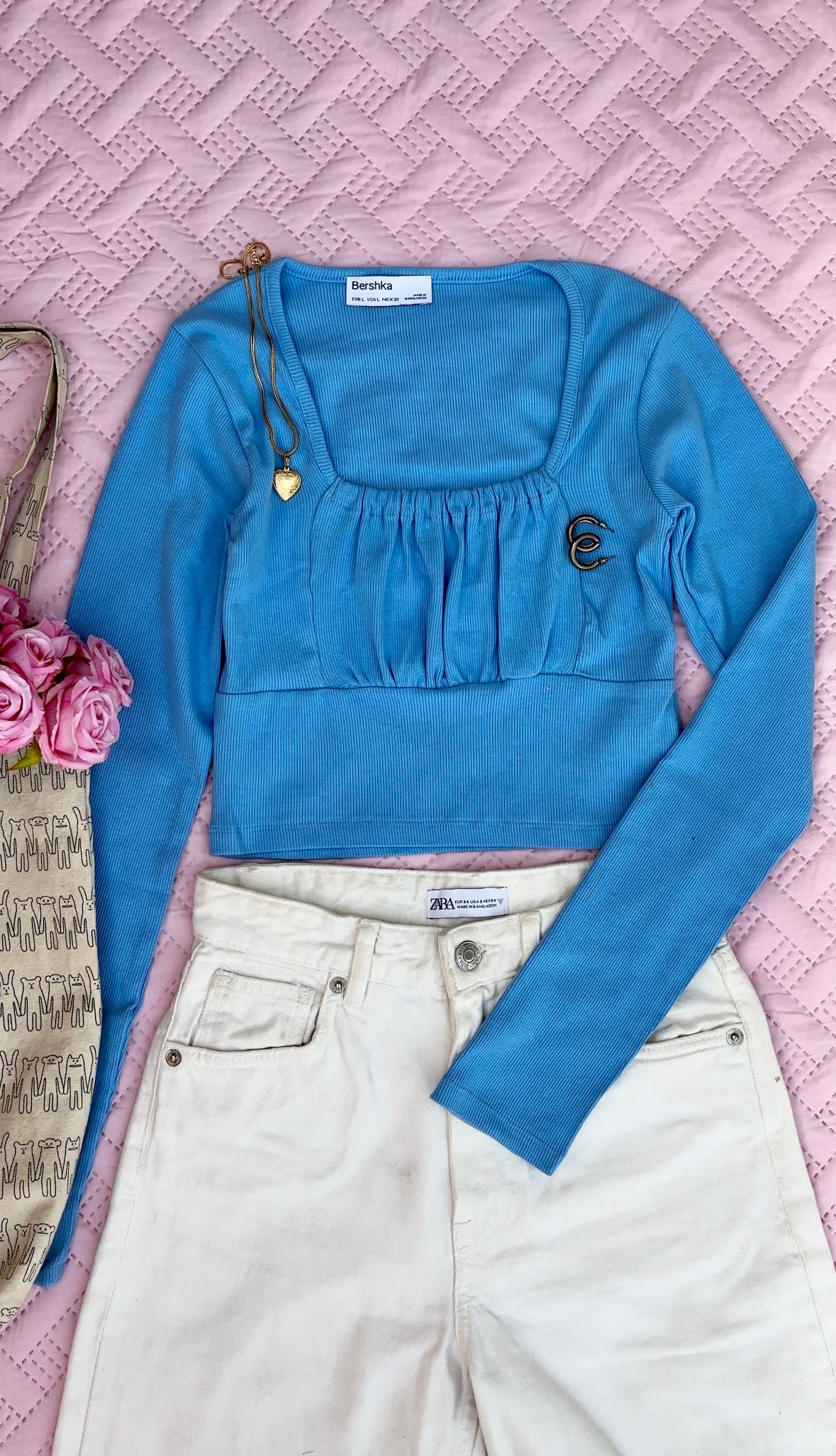 Blue Ruched Top