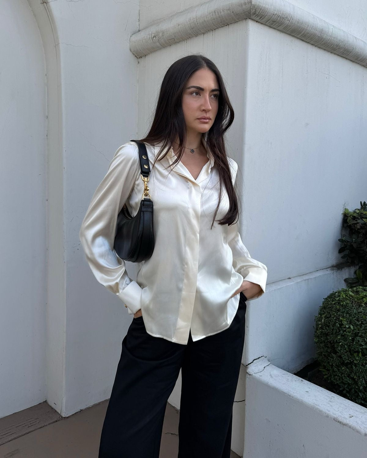Satin Shirt (White)