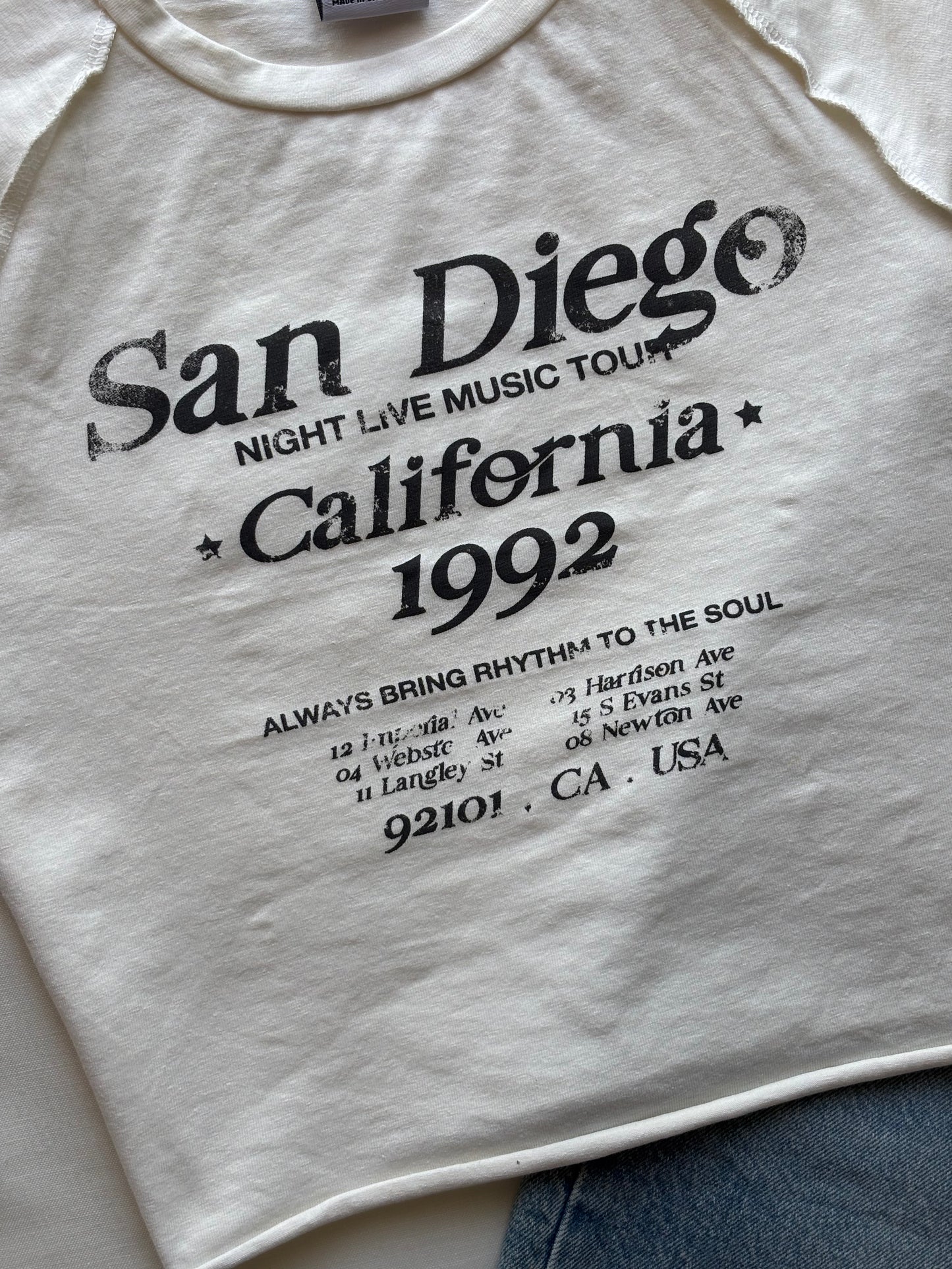 "San Diego" Summer Crop T-shirt